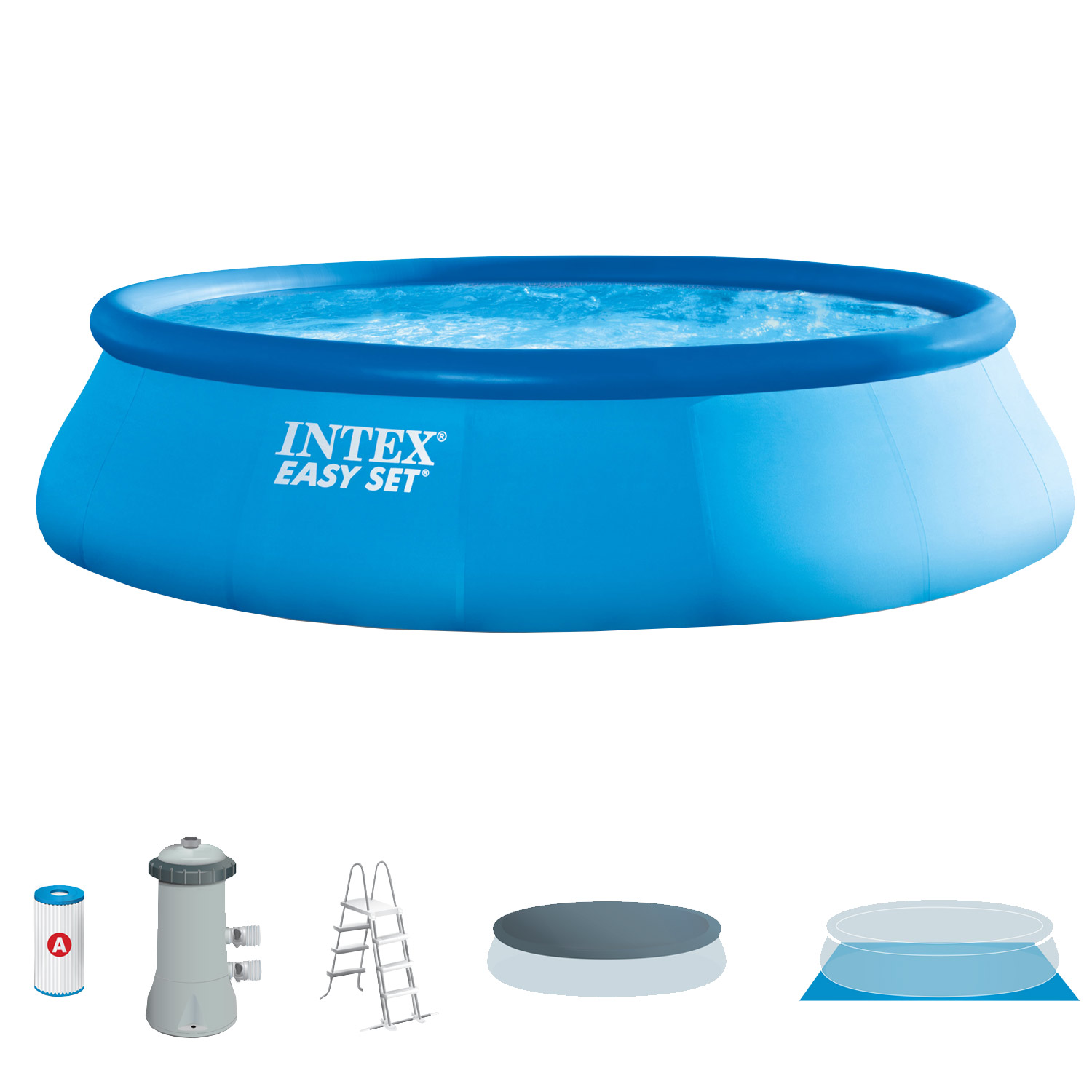 Intex Easy Pool Komplettset 457 x 122 cm | Rundpool mit Zubehör