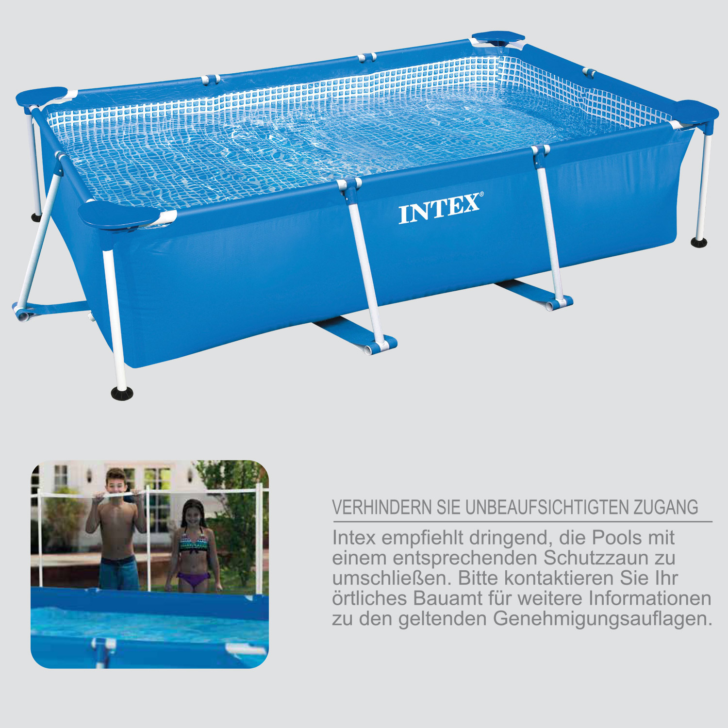 Intex Frame Pool 220 x 150 x 60 cm | Kinderpool ohne Zubehör