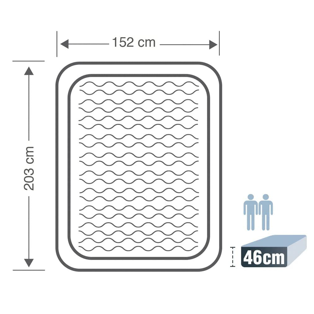 Intex Luftbett 203 x 152 x 46 cm | mit integrierter Elektropumpe