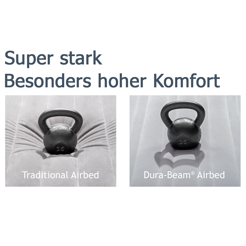 Intex Luftbett 203 x 152 x 51 cm Dura-Beam Deluxe Series | mit integrierter Elektropumpe
