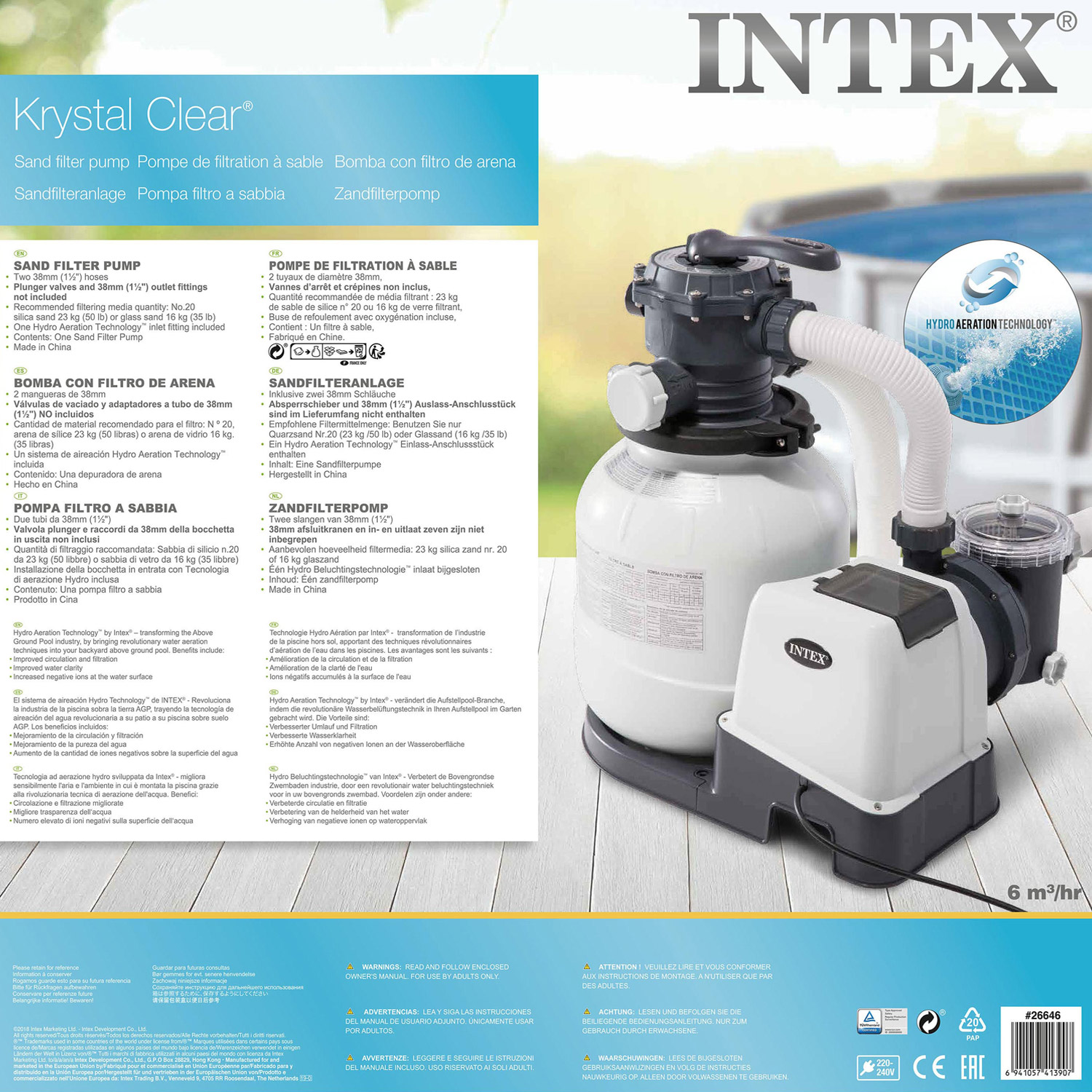 Intex Sandfilteranlage Krystal Clear | 7,9 m³/h Leistung