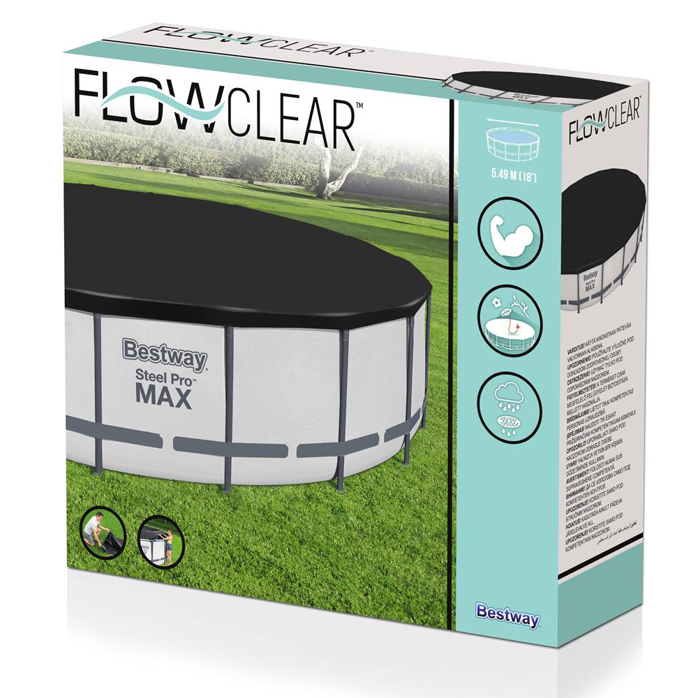 Bestway Poolabdeckung Flowclear 549 cm rund | schwarz