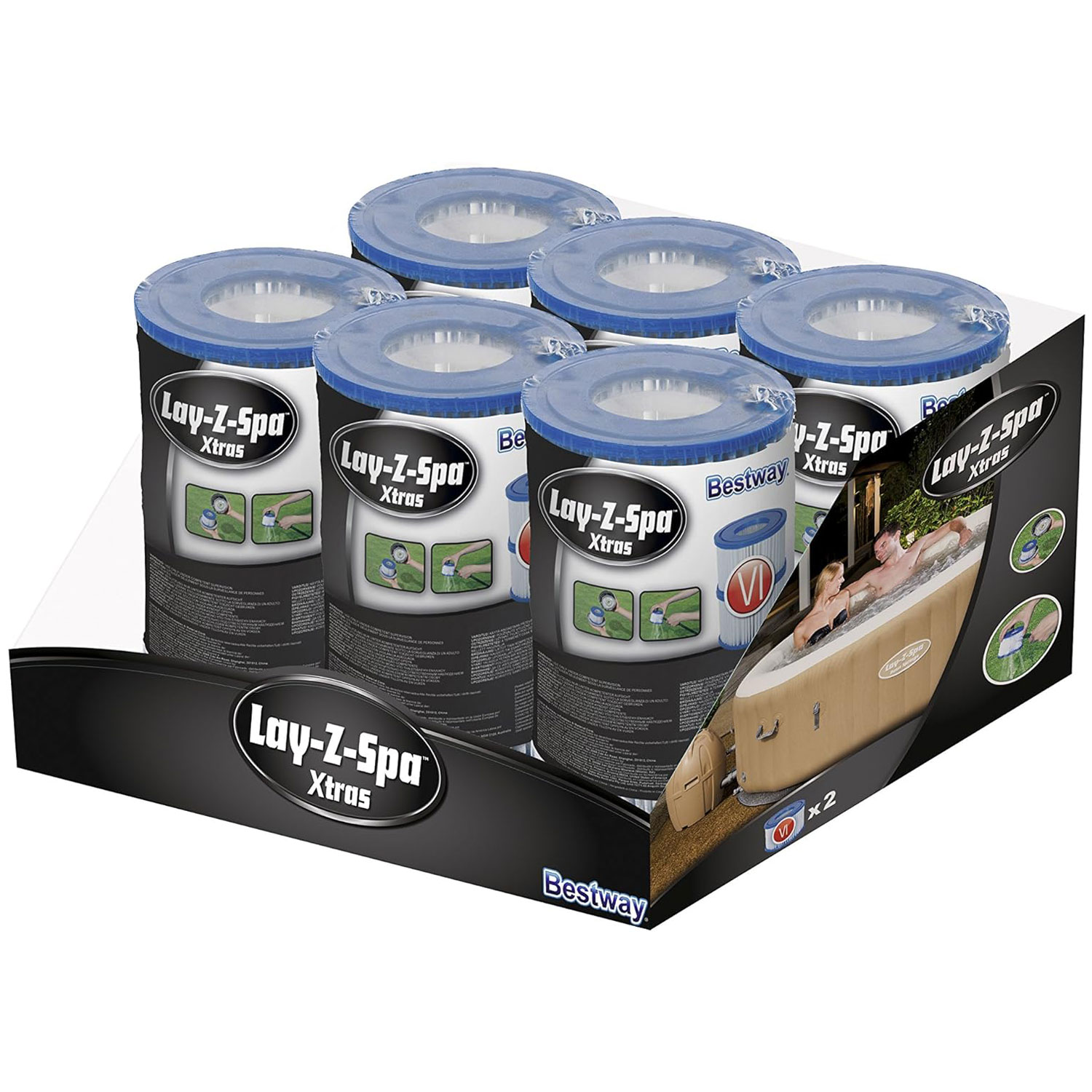Bestway Filterkartusche LAY-Z-SPA Xtras Gr. VI 10,6 x 8,0 cm 6 x 2 Stück