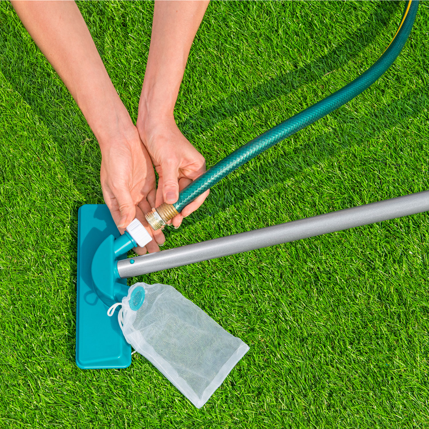 Bestway Poolpflege Basis-Set AquaClear | Venturi-Prinzip | für Poolgrößen bis Ø 396 cm