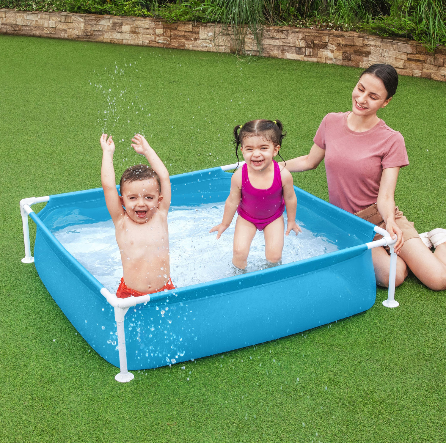 Bestway My First Frame Pool 122 x 122 x 30,5 cm | Kinderpool ohne Zubehör