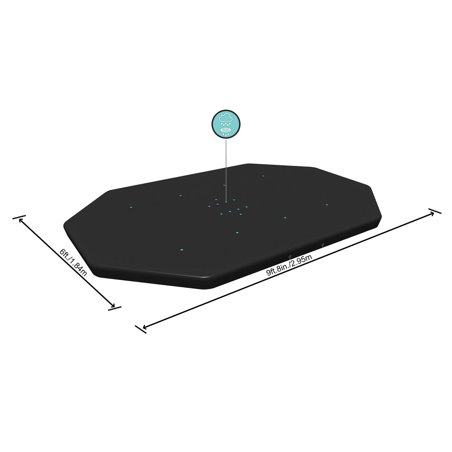Bestway Abdeckplane 305 x 200 cm oval | schwarz | PVC Frame Pool Abdeckung