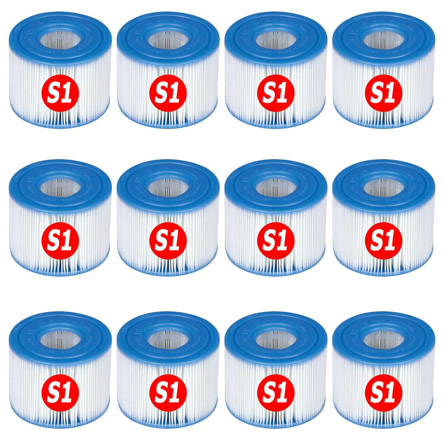 Intex Filterkartuschen Typ S1 für Intex Pure Spa Whirlpools | 12 Stück