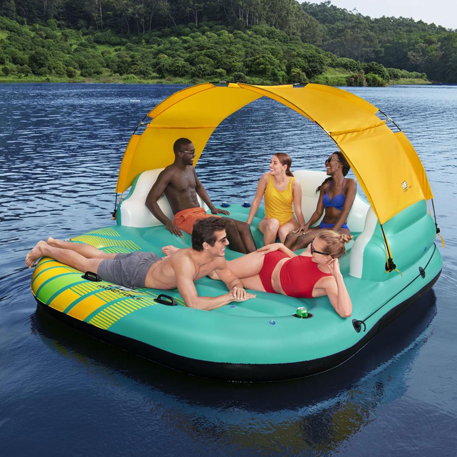 Bestway Badeinsel 291 x 265 x 83 cm Sunny Lounge Island | für 5 Personen