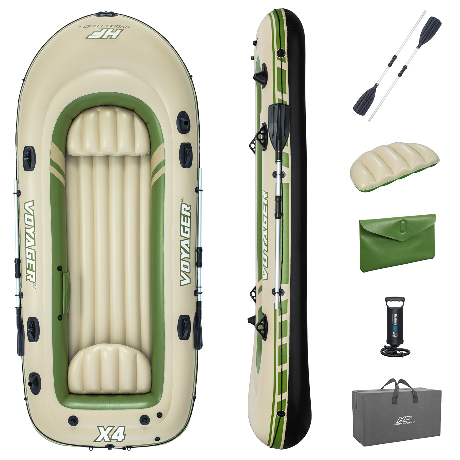 Bestway Schlauchboot Voyager Hydro-Force Komplettset | 350 x 145 x 49 cm | bis 480 kg