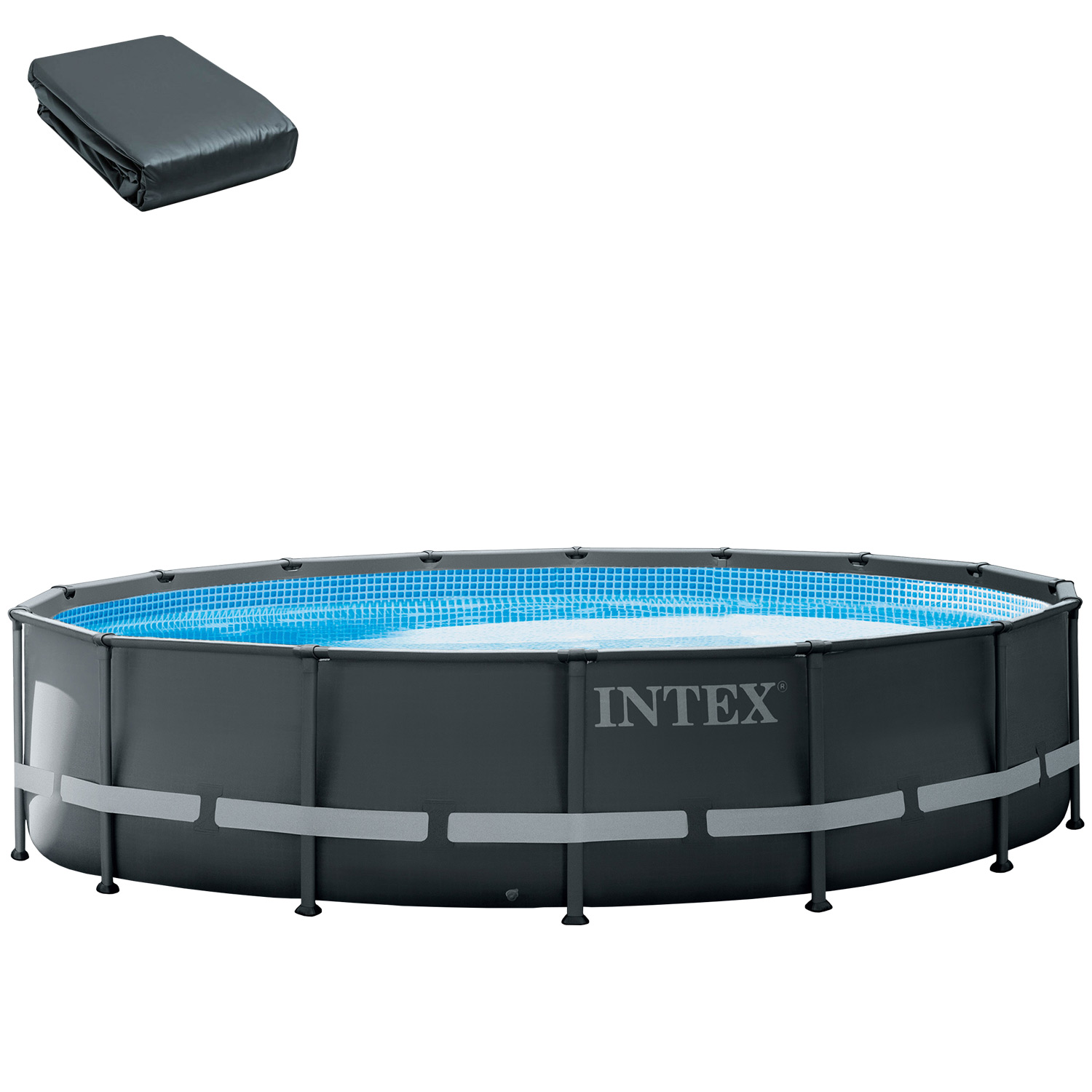 Intex Ersatzfolie dunkelgrau | für Intex Frame Pool 488 x 122 cm