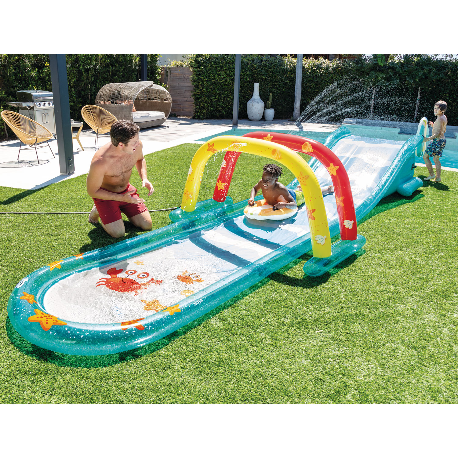 Intex Wasserrutsche 561 x 137 x 99 cm Surfin Fun Slide | 561 cm lange Rutsche