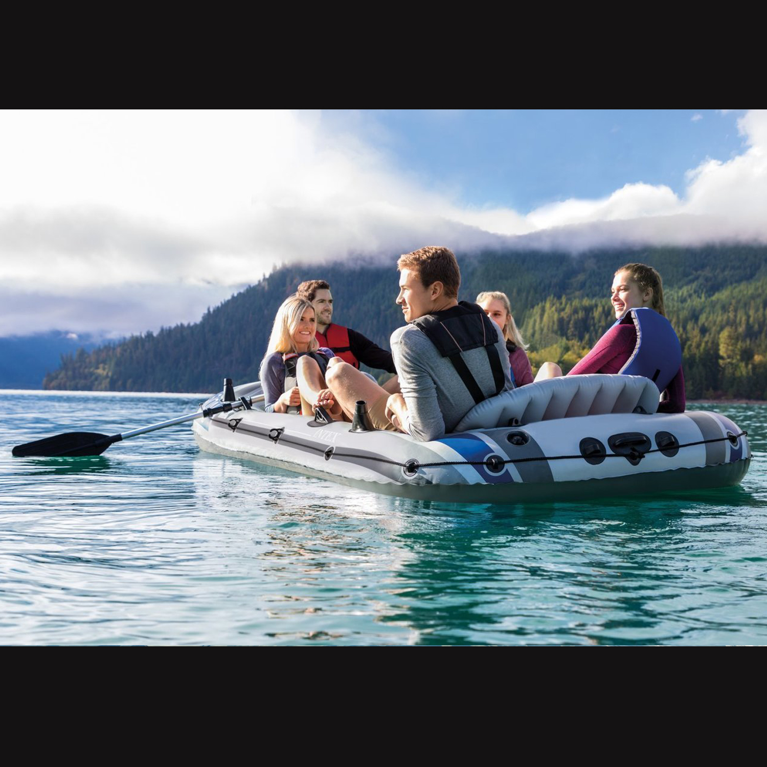 Intex Schlauchboot Excursion 5 Set | 366 x 168 x 43 cm | bis 600 kg