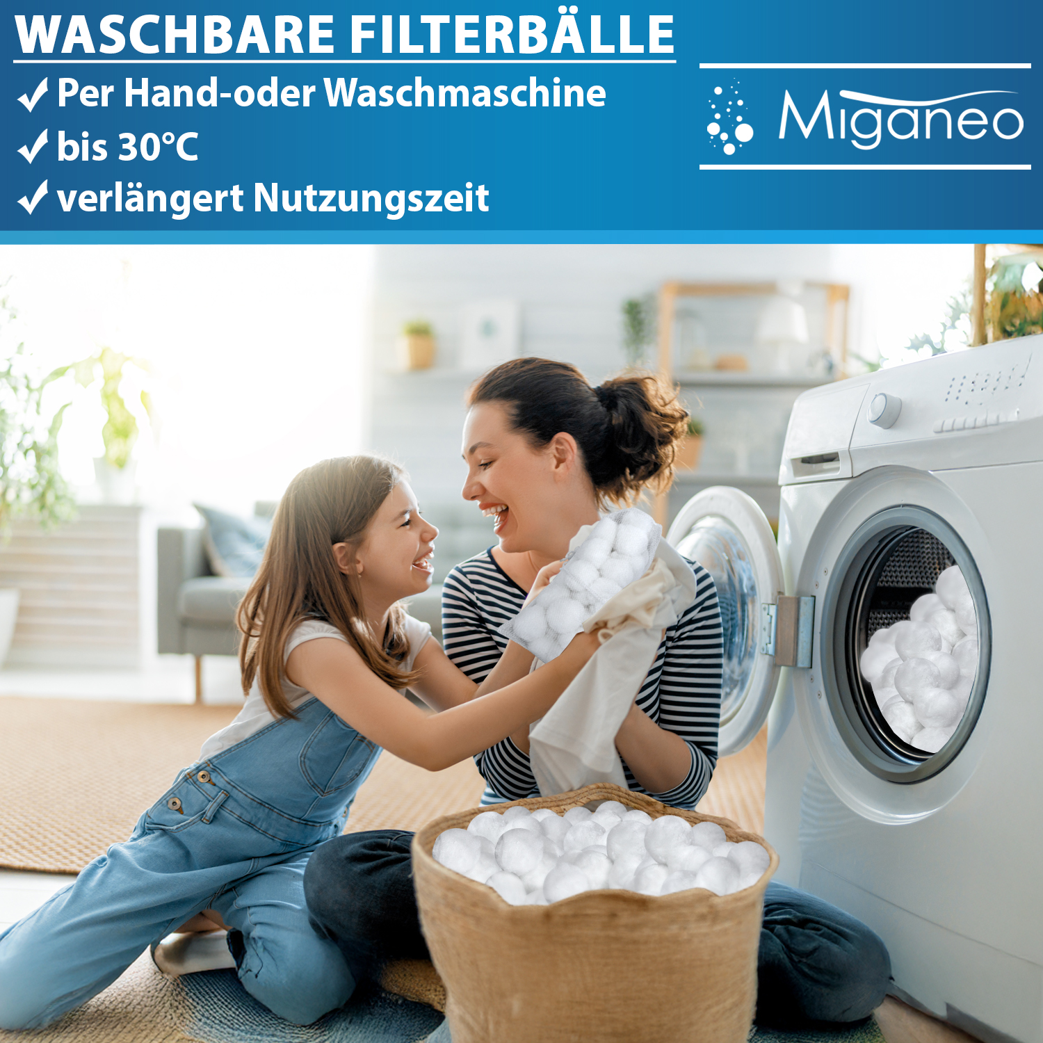 Miganeo Pool Filteranlage "Max Efficency" - 40W / 3,8m³/h / inkl. Filter Balls