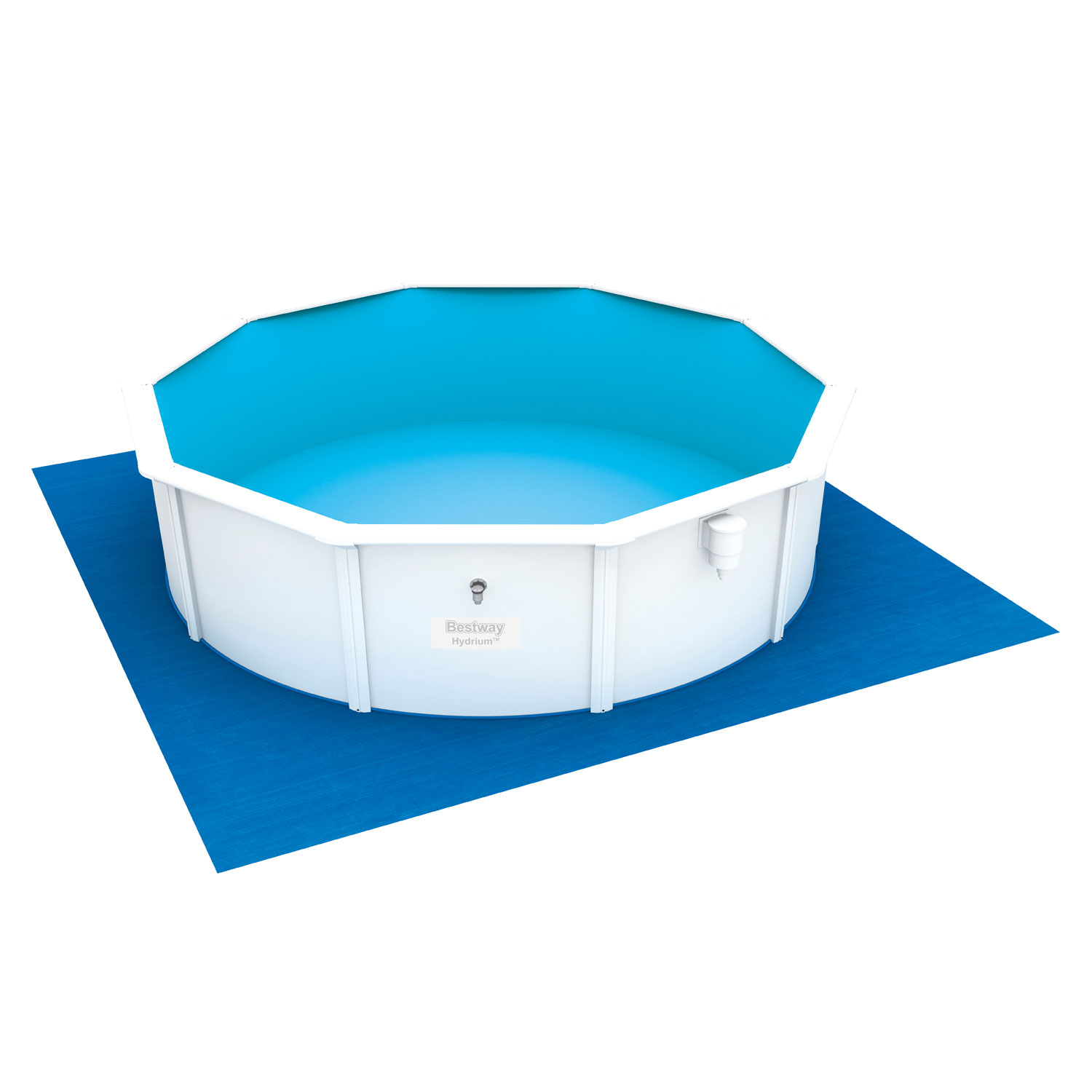 Bestway Pool Bodenplane 488 x 488 cm | blau | Polyethylen | für Pools bis Ø 457 cm