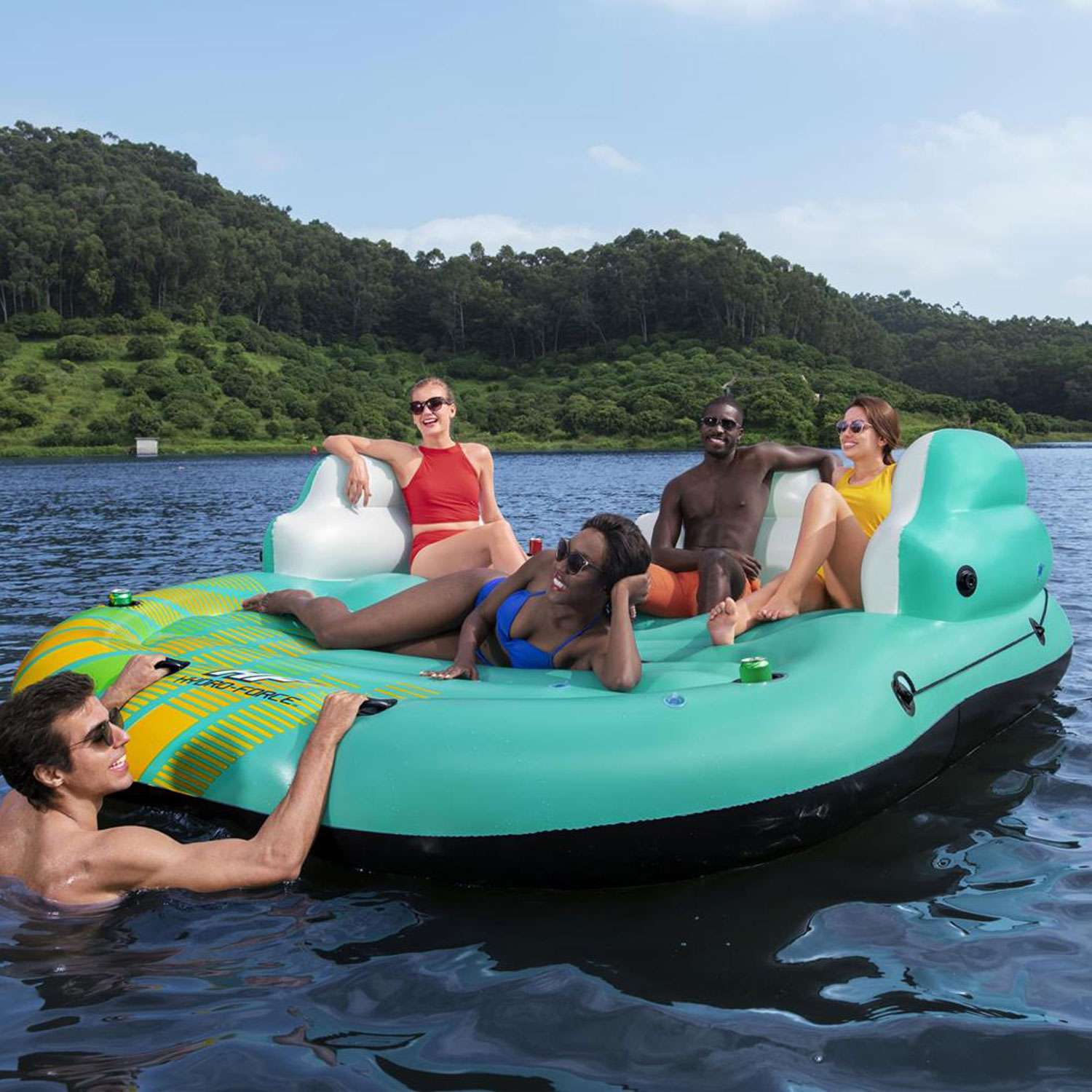 Bestway Badeinsel 291 x 265 x 83 cm Sunny Lounge Island | für 5 Personen