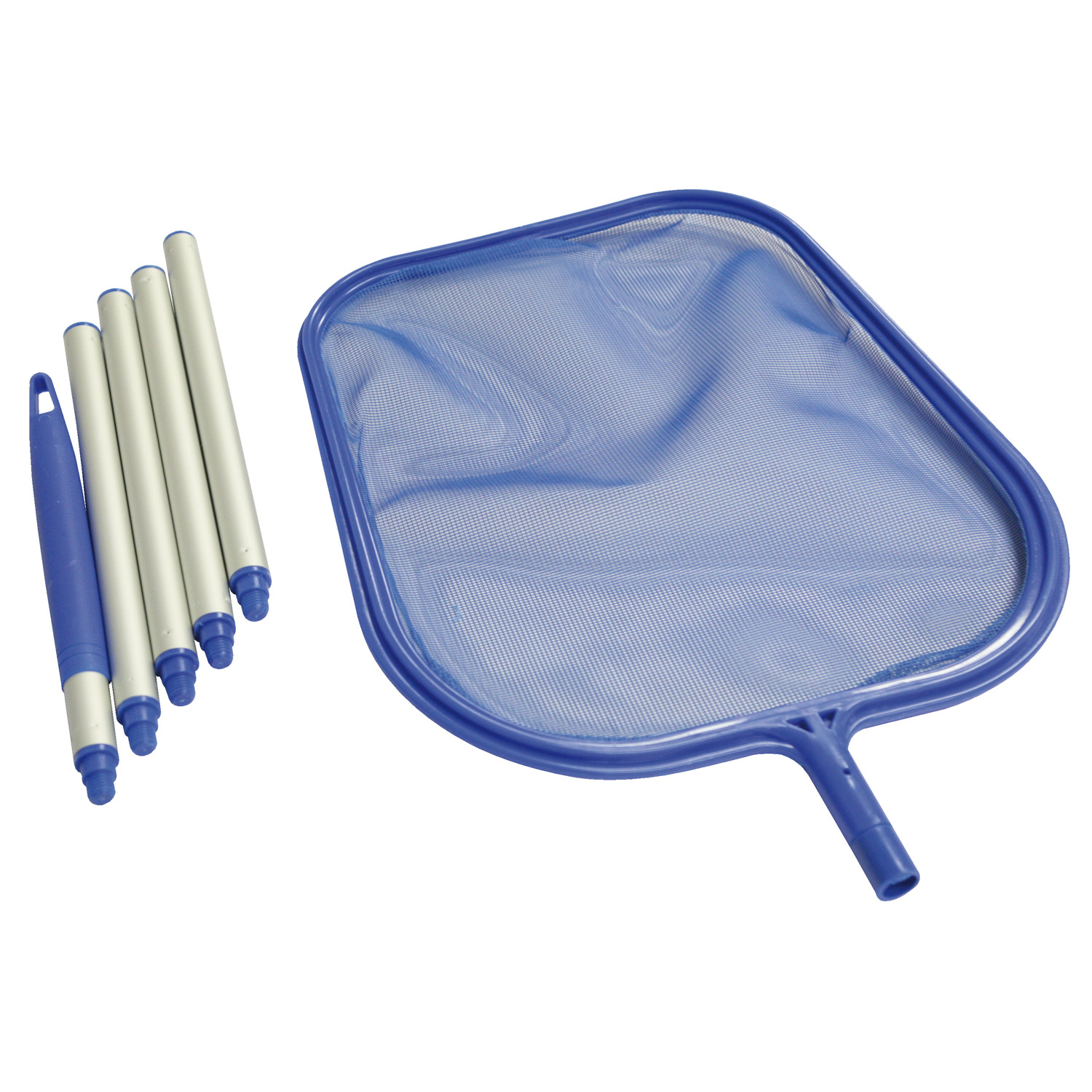Steinbach Poolkescher flach 24 x 32 cm | blau | mit teilbarer Aluminiumstange bis 150 cm