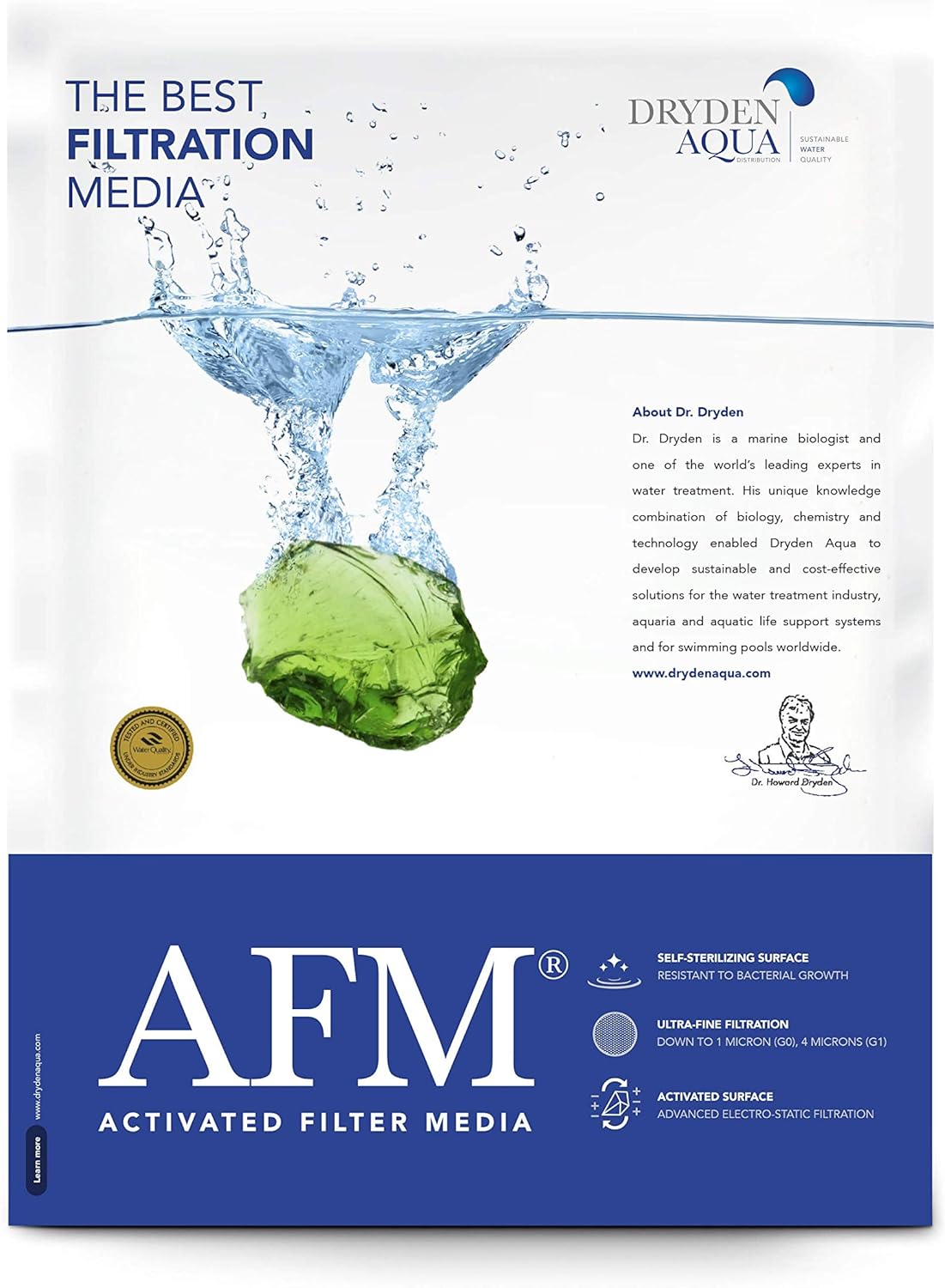 AFM Filterglas Grade 1 Dryden Aqua | 0,4 - 0,8 mm Partikelfeinheit | 21 kg