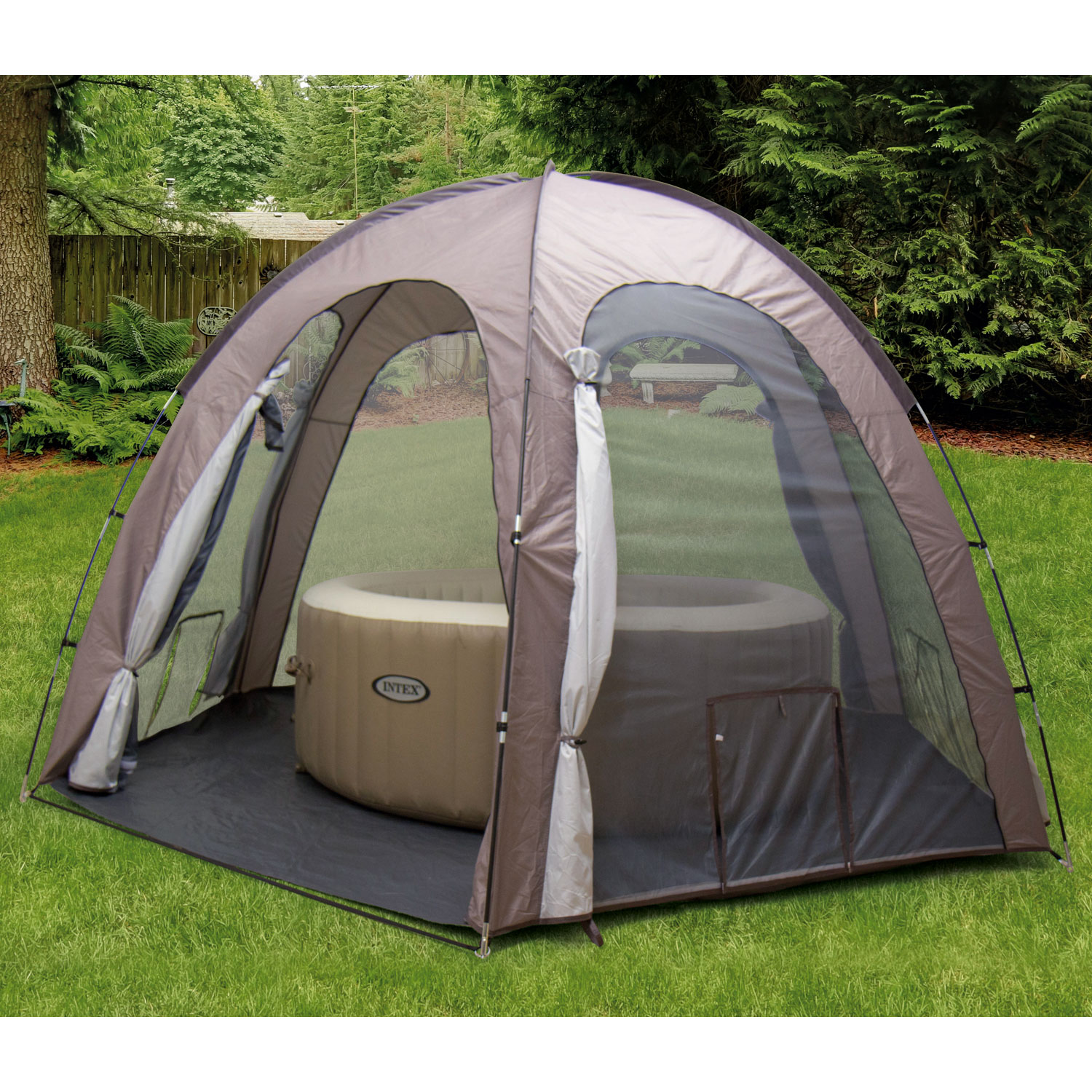 Steinbach Whirlpooldach 350 x 220 cm | für Whirlpools bis ca. Ø 239 x 71 cm