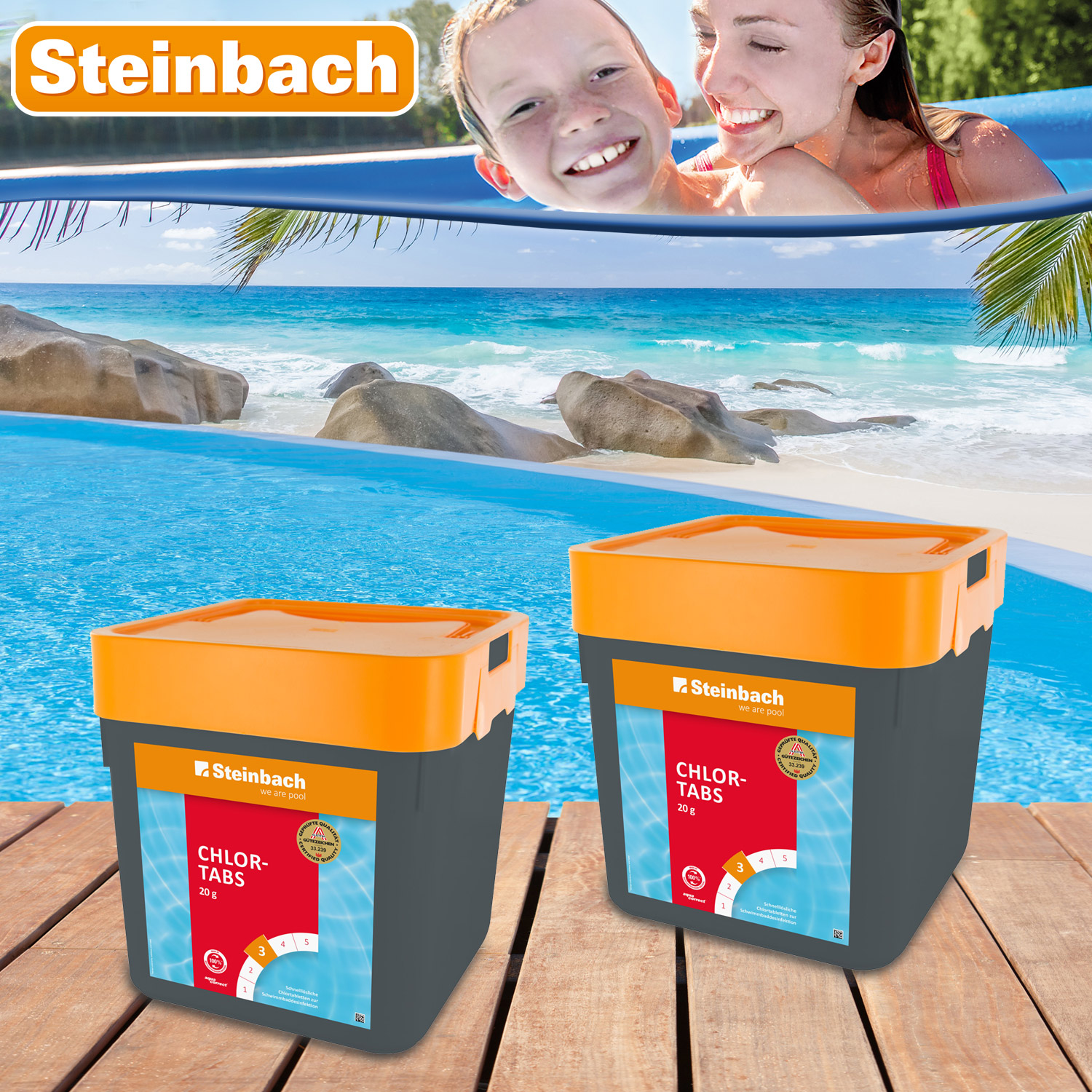 Steinbach Chlortabs | schnelllösliche 20 g Tabletten | 2 x 5 kg