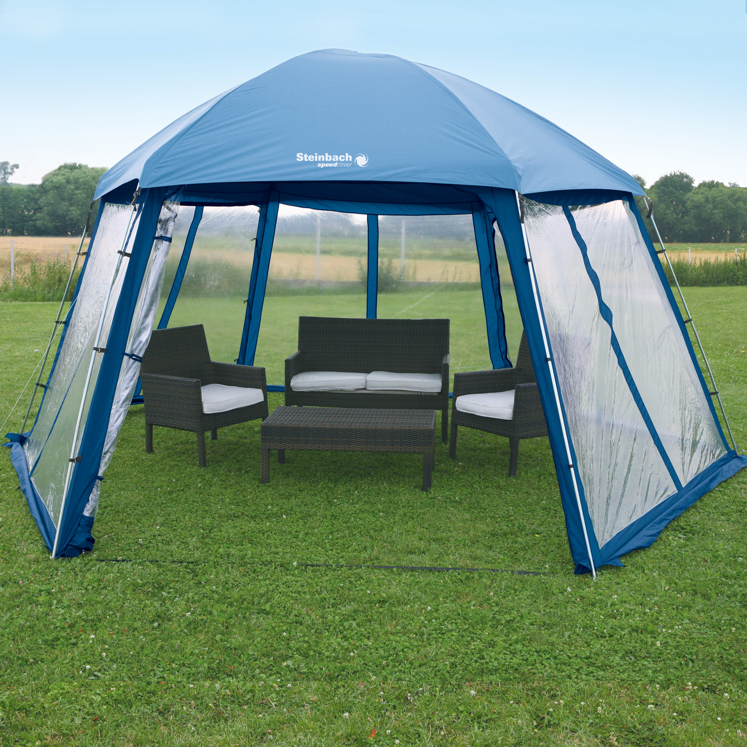 Steinbach Pooldach 500 x 433 x 250 cm | blau | für Pools bis 400 cm