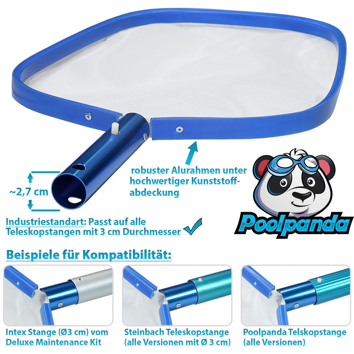 Poolpanda Poolkescher Deluxe 50 x 32,5 cm | sehr feinmaschig