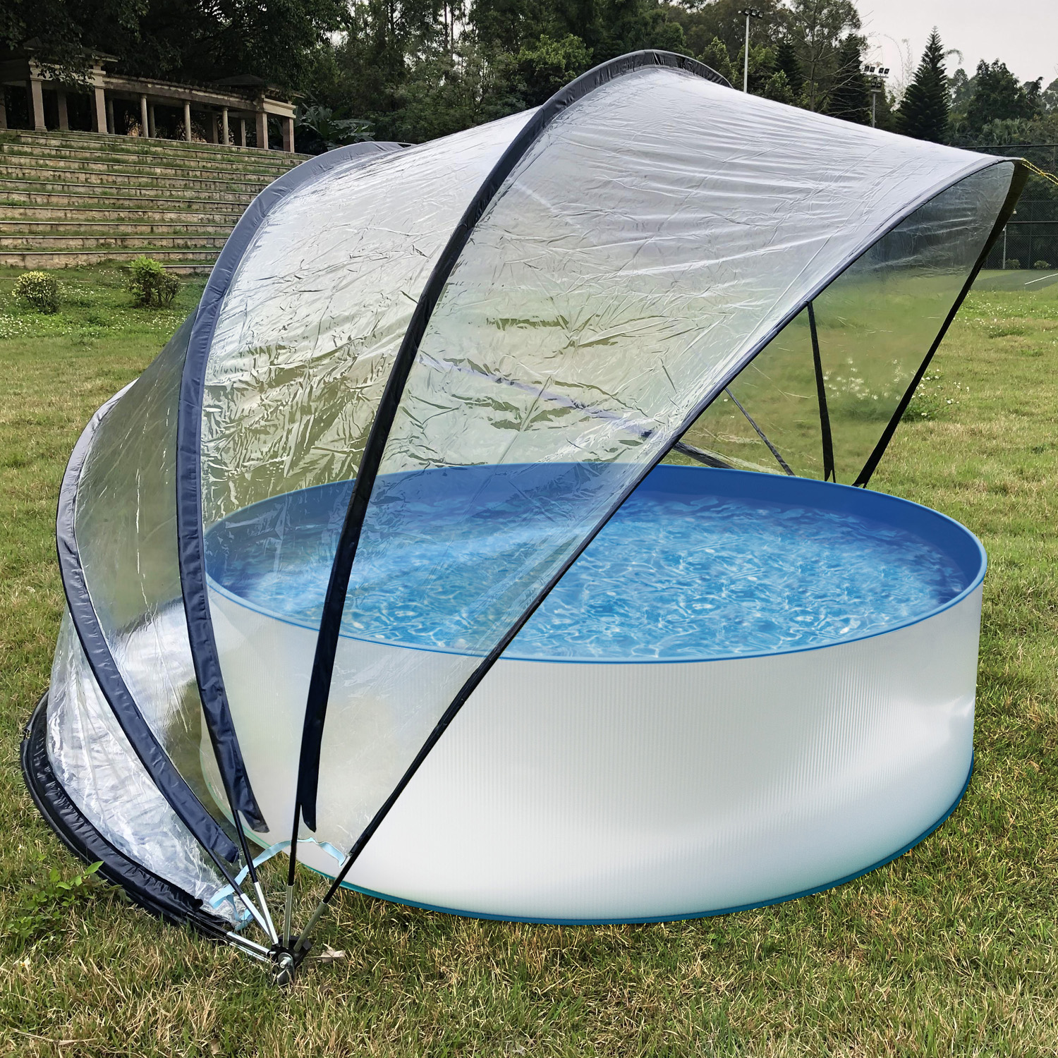 Steinbach Pooldach 440 x 220 cm Cabrio Dome | schwarz