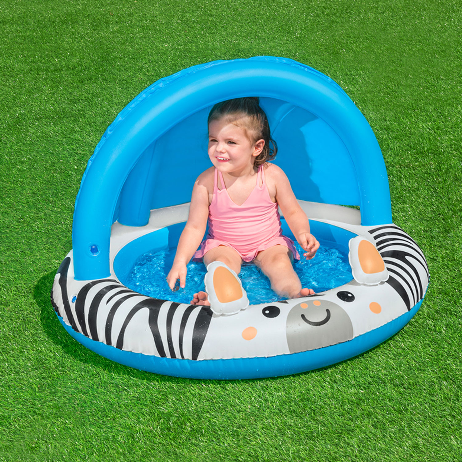 Bestway Planschbecken Ø 97 x 66 cm Safari | mit Sonnendach