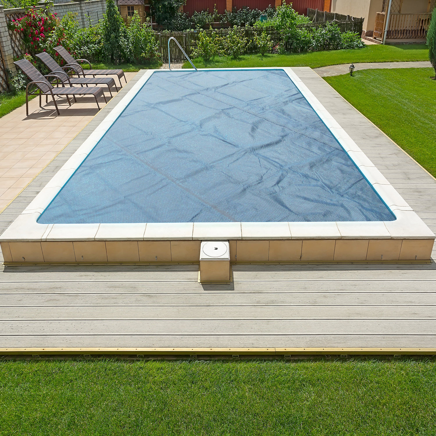 Miganeo Pool Solarfolie 1200 x 600 cm rechteckig | schwarz/blau | 180 my