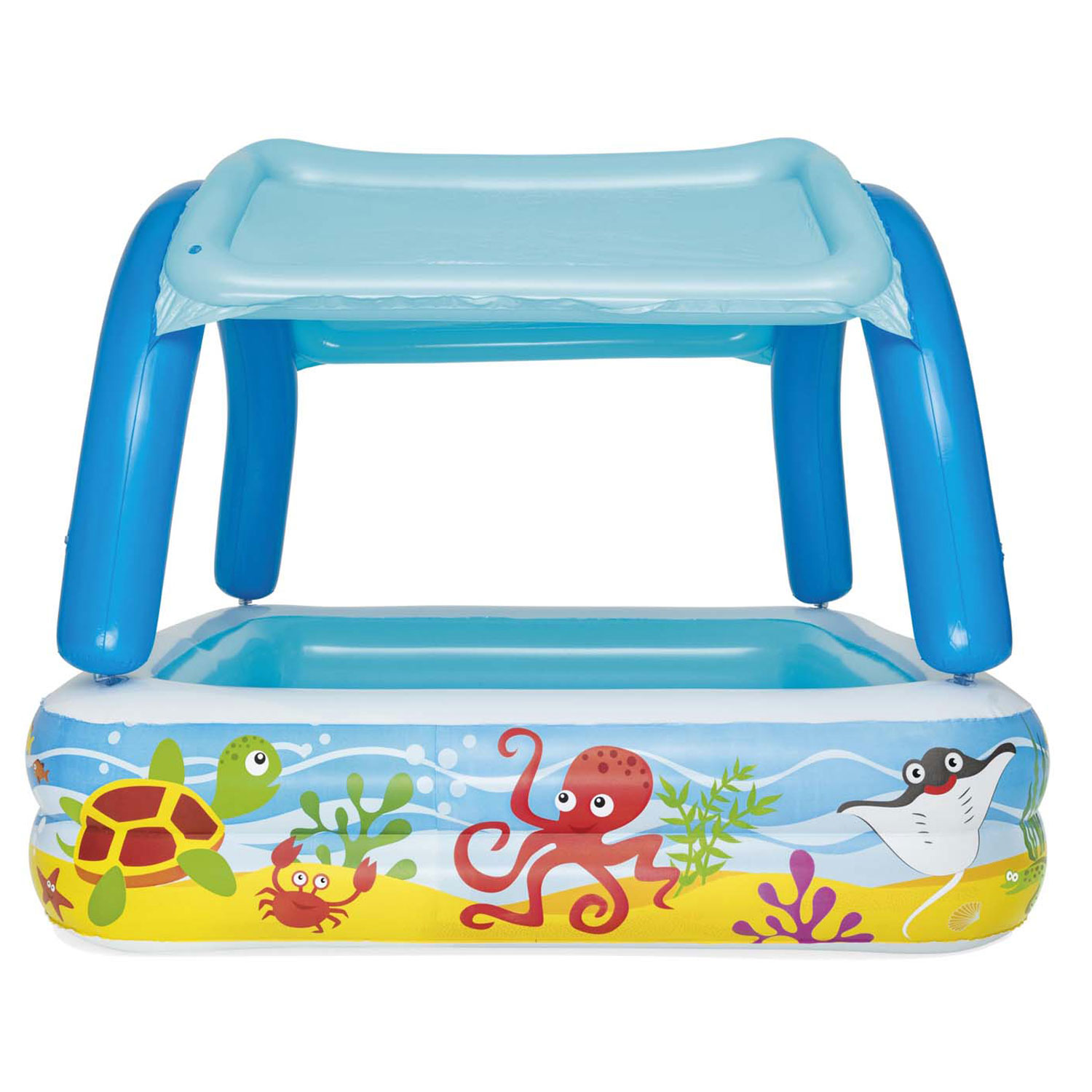 Bestway Planschbecken 140 x 140 x 114 cm Pavillon Beach | mit Sonnendach