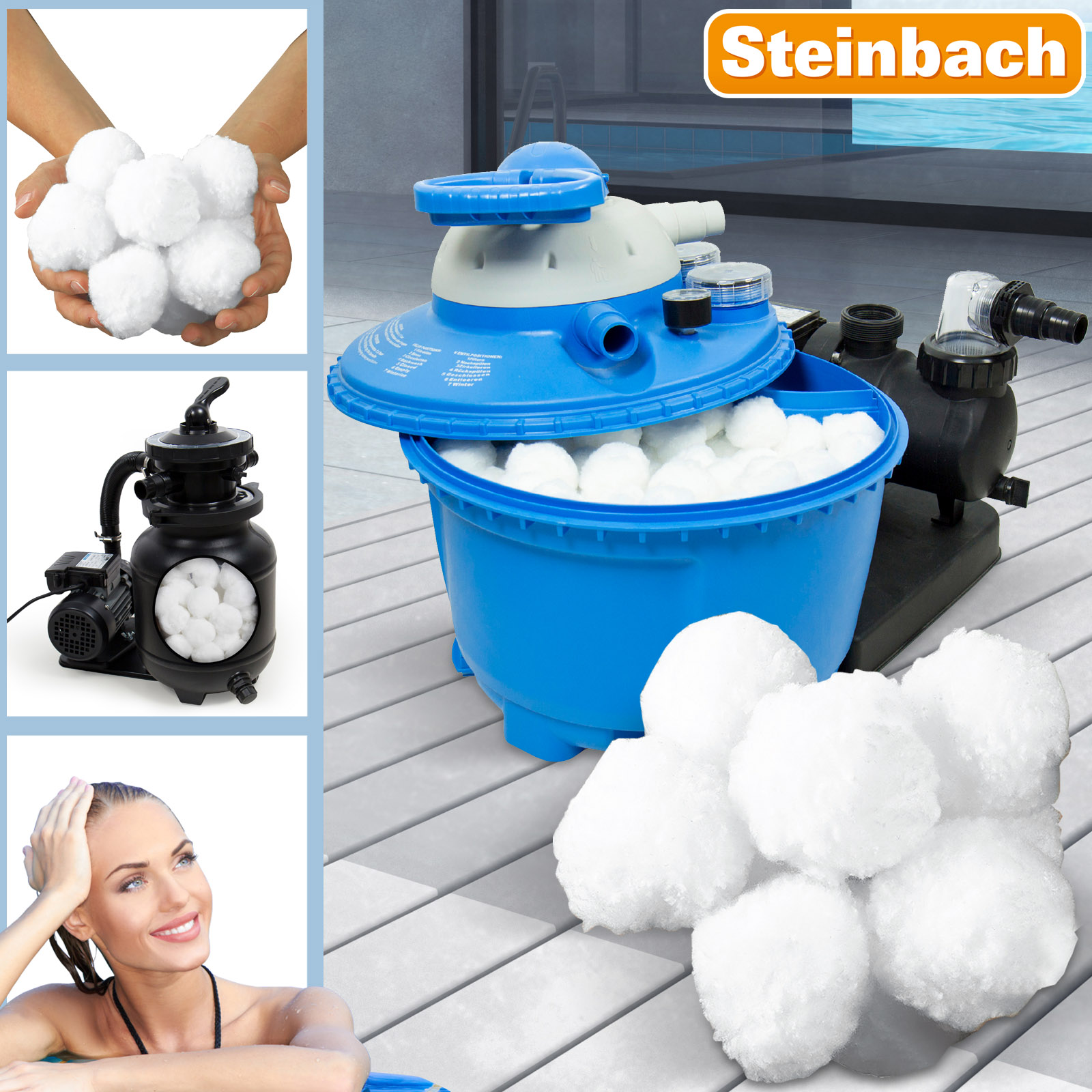 Steinbach Filterbälle | 700 g | entsprechen 25 kg Filtersand