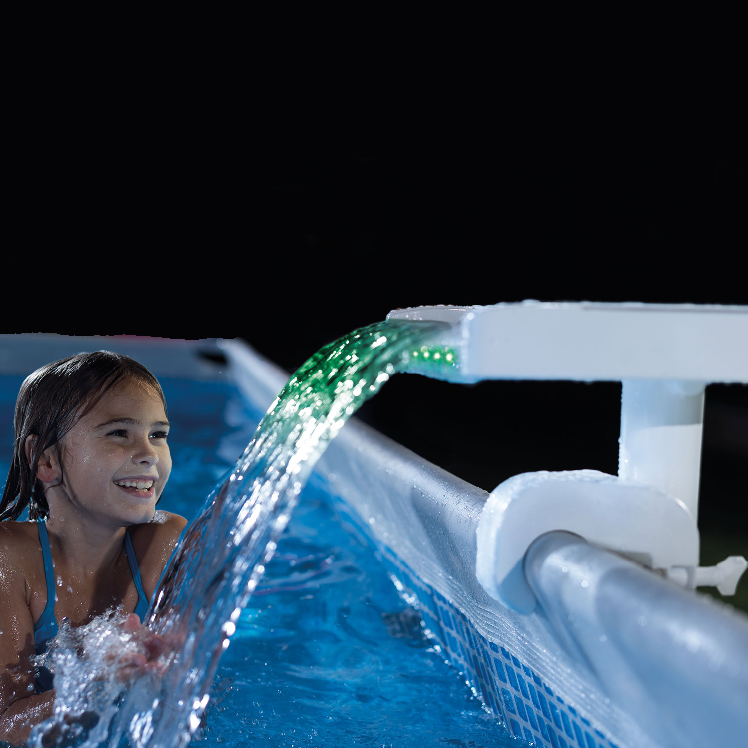 Intex Wasserfall Flowclear | 3-farbiges LED-Licht |benötigte Pumpenleistung 4.542 - 12.113 l/h