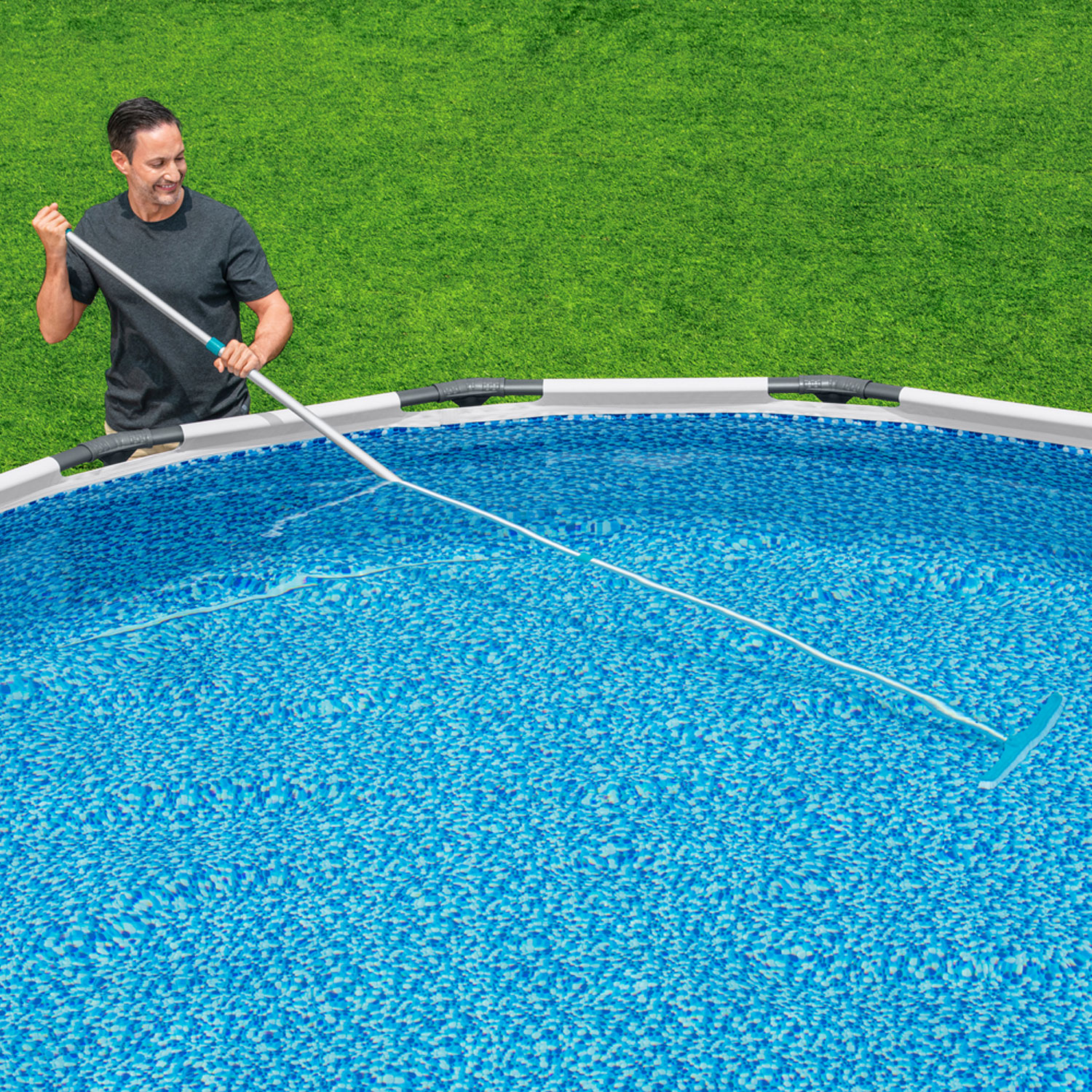 Bestway Poolbürste 50,5 cm breit | Aufsatz für Teleskopstange