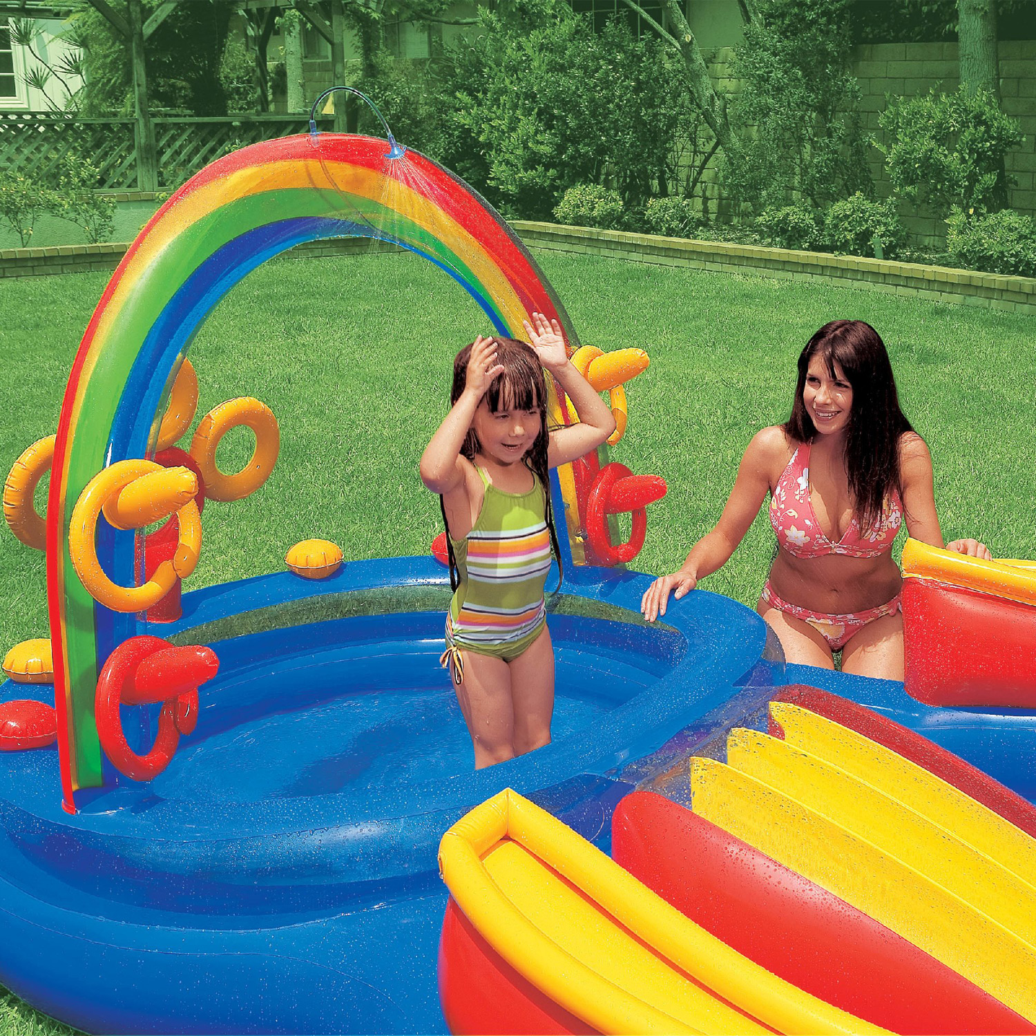 Intex Play Center Rainbow Ring 297 x 193 x 135 cm mit Rutsche