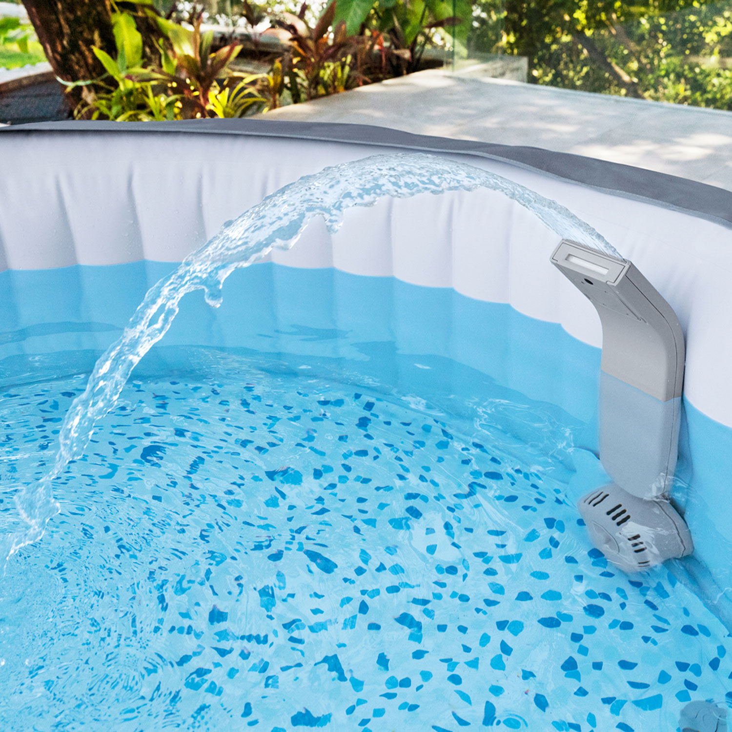 Bestway Wasserfall LAY-Z-SPA Xtras | 7-farbiges LED-Licht | Betrieb per Filtersystem