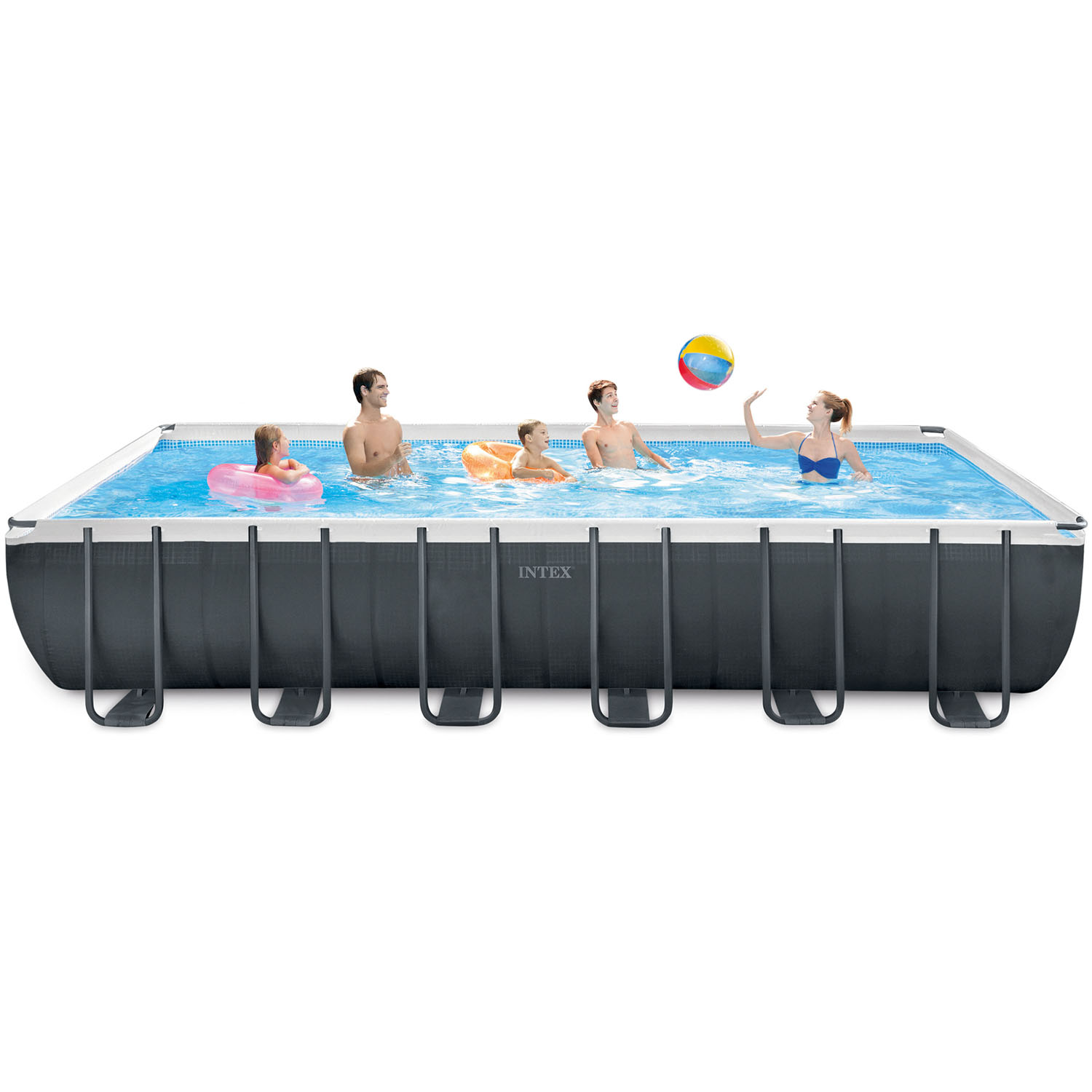 Intex Frame Pool 732 x 366 x 132 cm Komplettset | Rechteckpool mit Zubehör