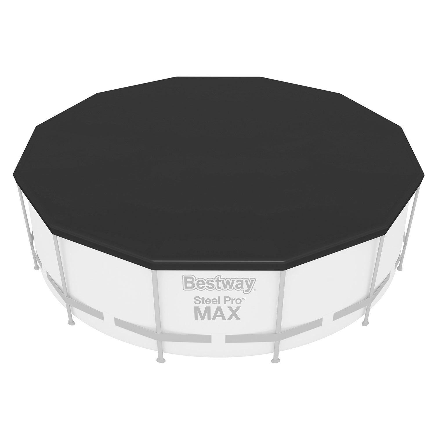 Bestway Abdeckplane Ø 366 cm rund | schwarz | PVC Frame Pool Abdeckung
