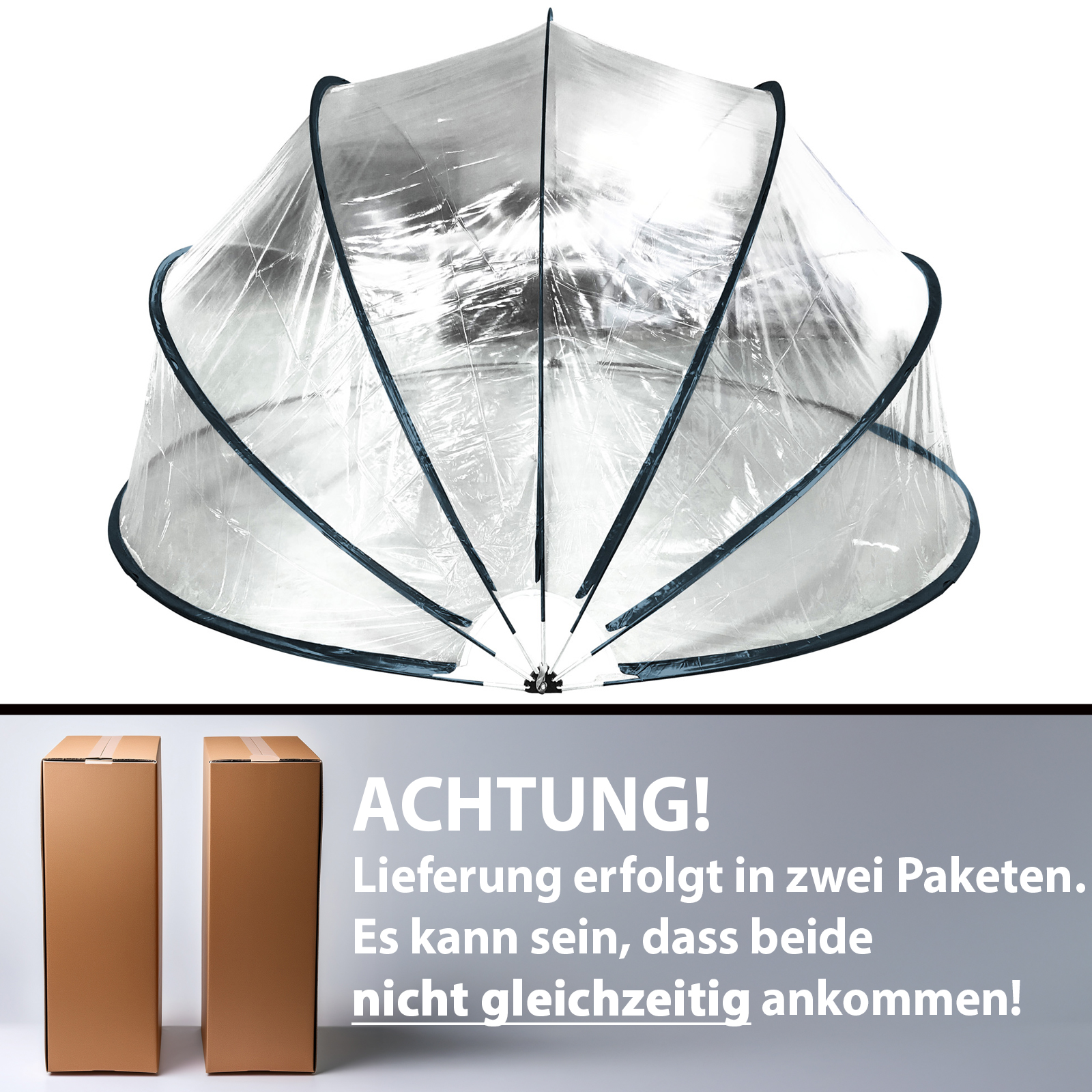 Miganeo Deluxe Cabrio Dome für Pools bis 366x132 cm | 240 cm hoch