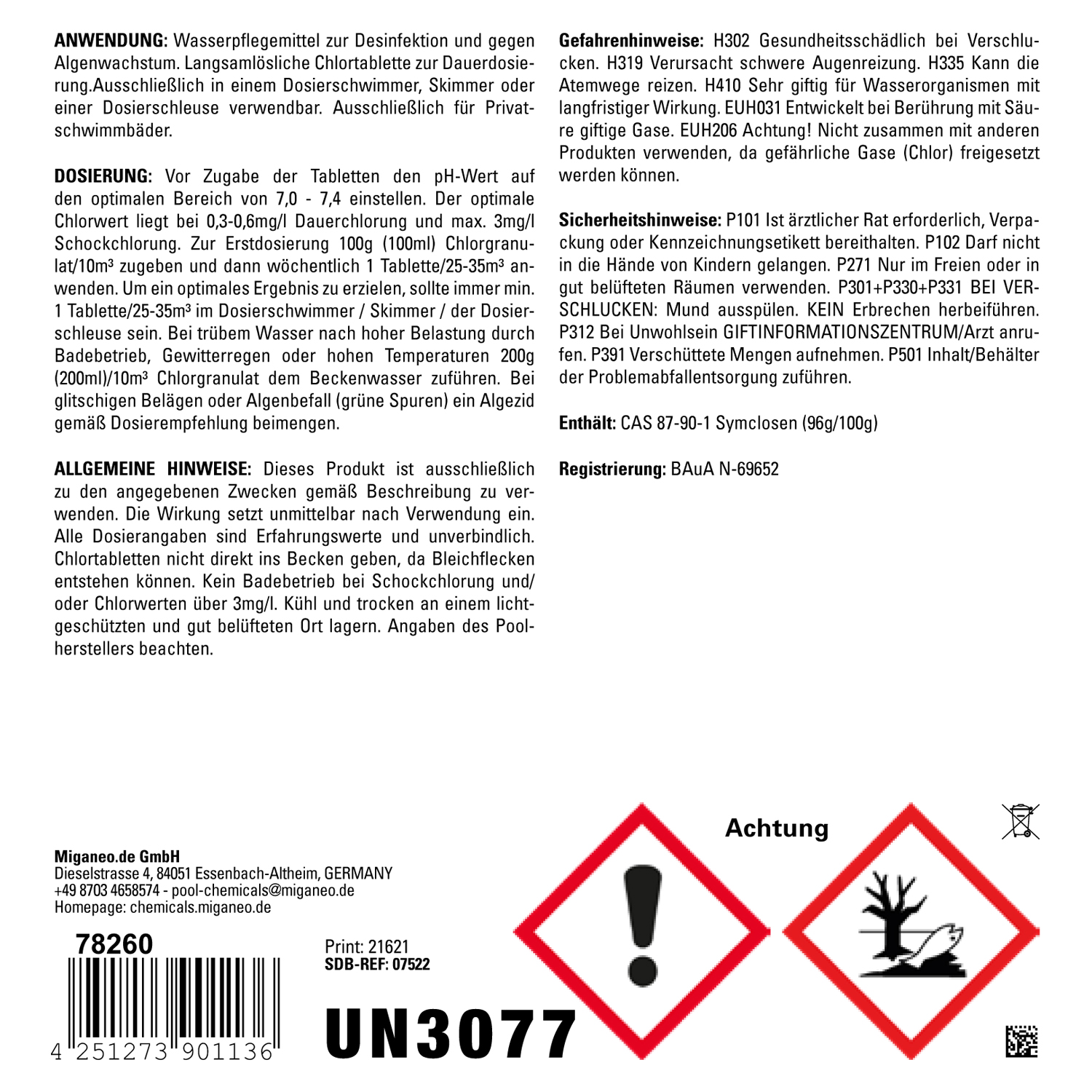 Miganeo Chlortabs | langsamlösliche 200 g Tabletten | 5 kg