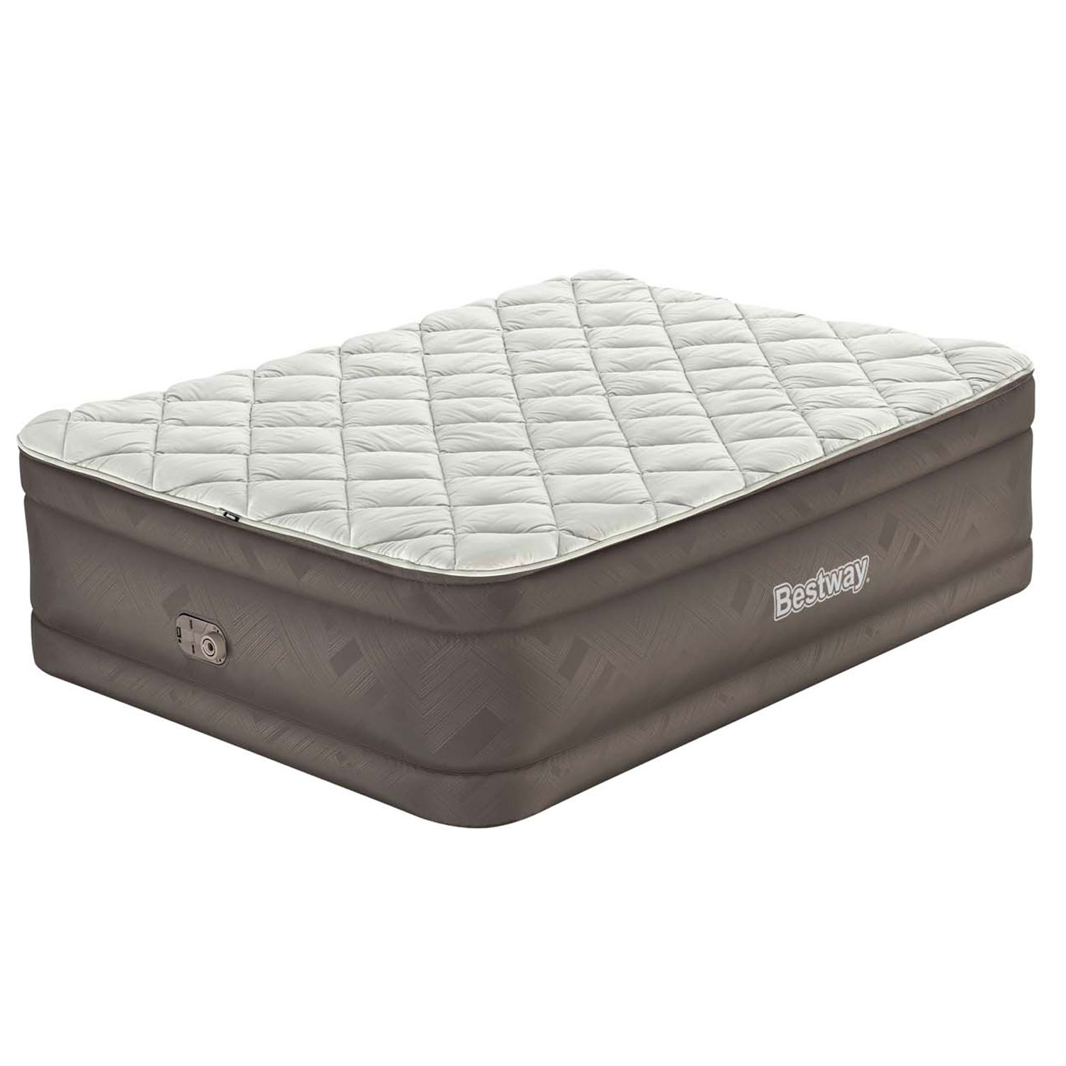 Bestway Luftbett 203 x 152 x 51 cm Fortech mit Reißverschlussbezug | mit integrierter Elektropumpe | für 2 Personen