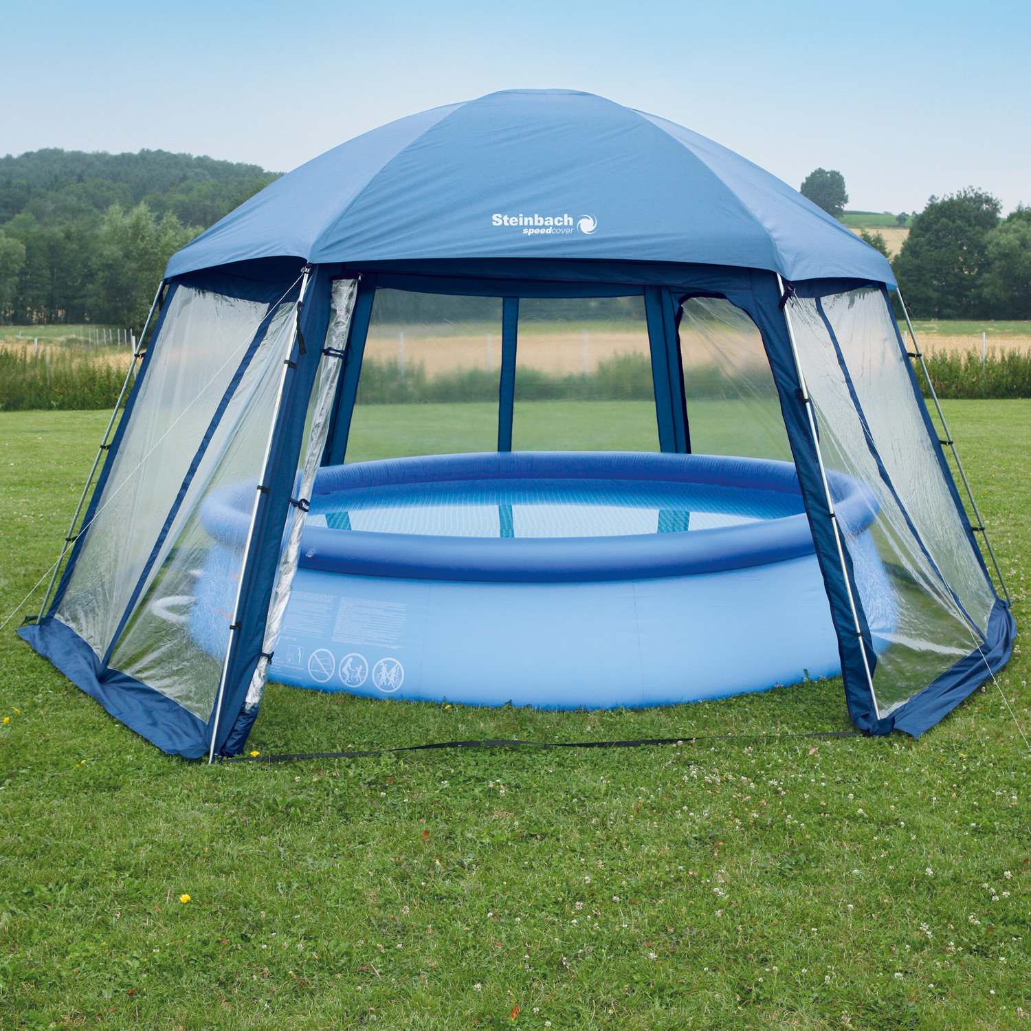 Steinbach Pooldach 500 x 433 x 250 cm | blau | für Pools bis 400 cm