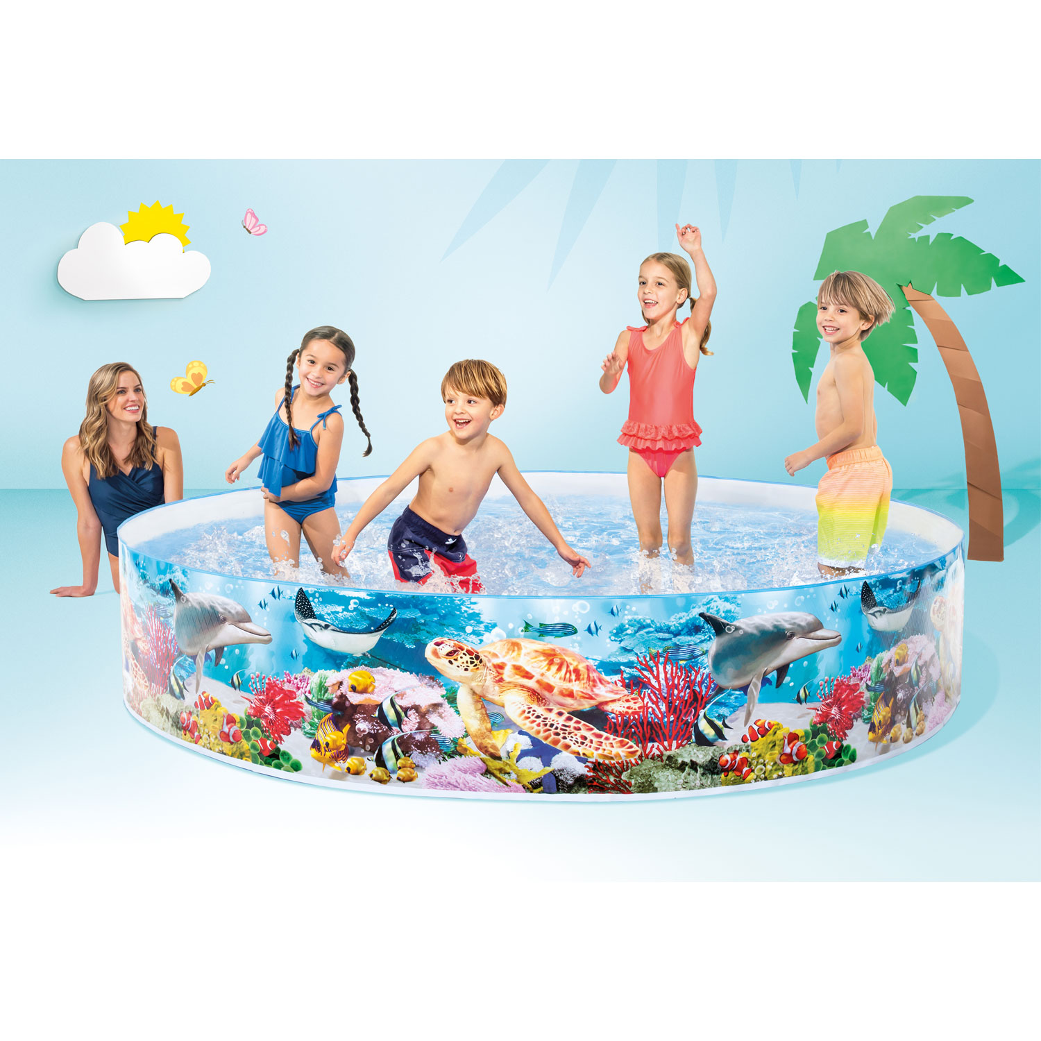 Intex Planschbecken Ø 244 x 46 cm Snapset Pool Coral Reef