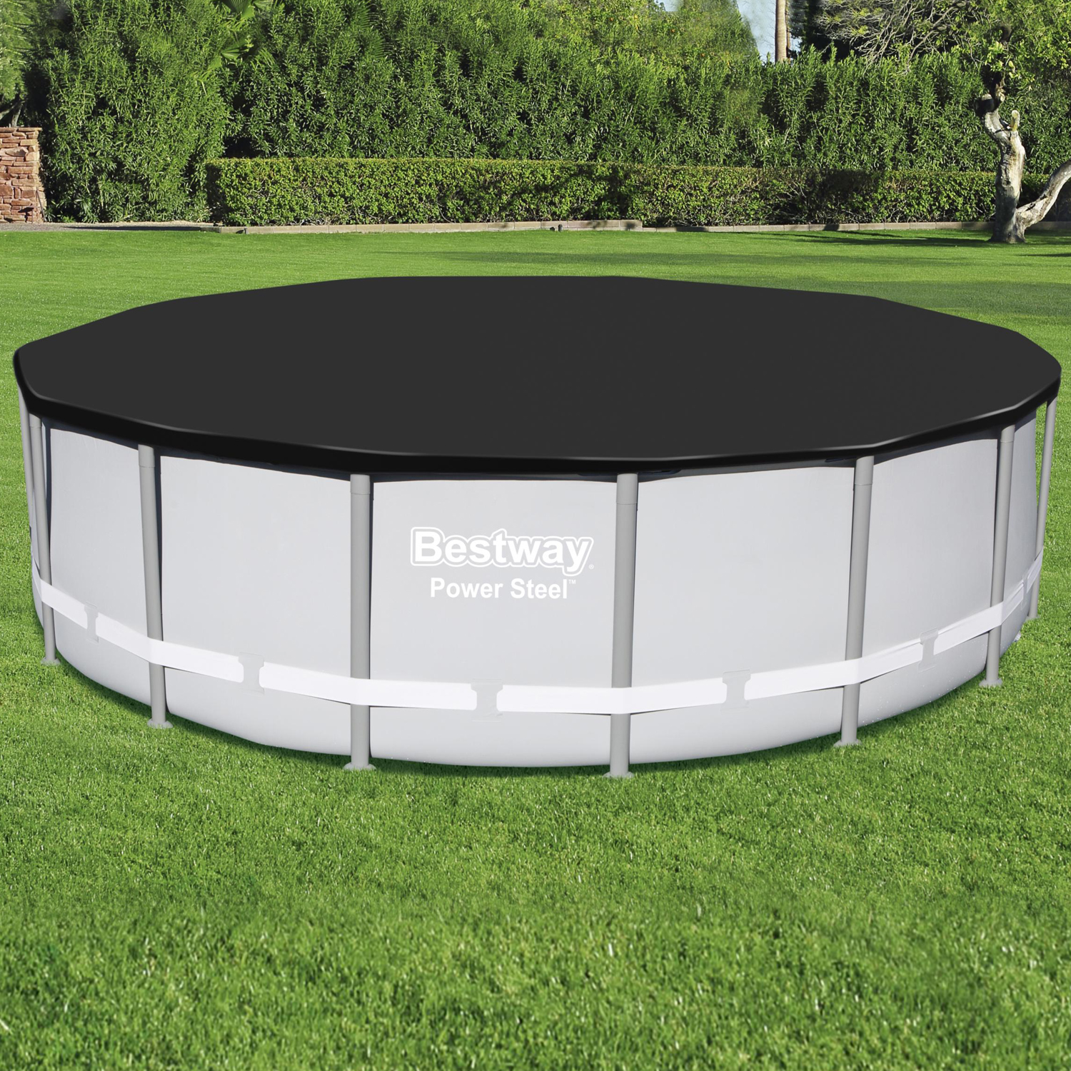 Bestway Poolabdeckung Flowclear Ø 488 cm rund | schwarz