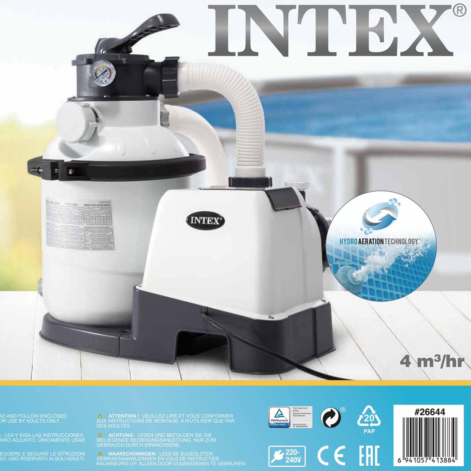 Intex Sandfilteranlage Krystal Clear | 4,5 m³/h Leistung