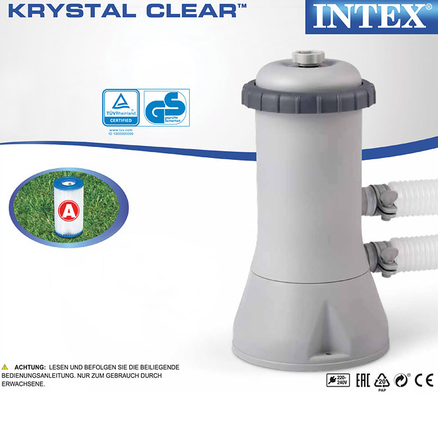 Intex Kartuschenfilteranlage ECO 604 | 2,06 m³/h Leistung | für Pools bis 11.000 Liter