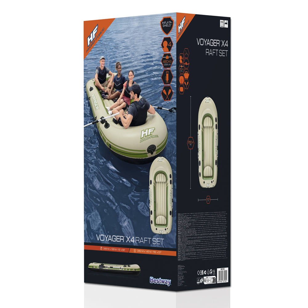 Bestway Schlauchboot Voyager Hydro-Force Komplettset | 350 x 145 x 49 cm | bis 480 kg
