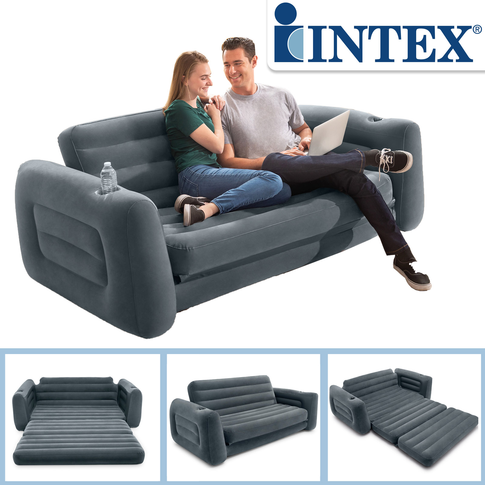 INTEX Luftsofa 203 x 224 x 66 cm | ausziehbar | für 2 Personen