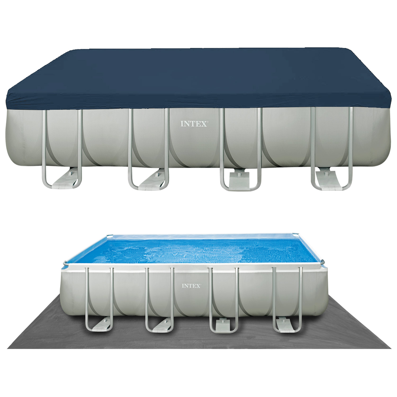 Intex Frame Pool Set Prism Quadra 488 x 244 x 107 cm | Rechteckpool Set