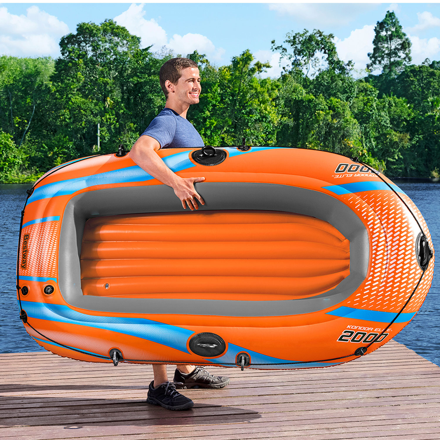 Bestway Schlauchboot Kondor Elite 2000 | 196 x 106 x 31 cm | bis 120 kg