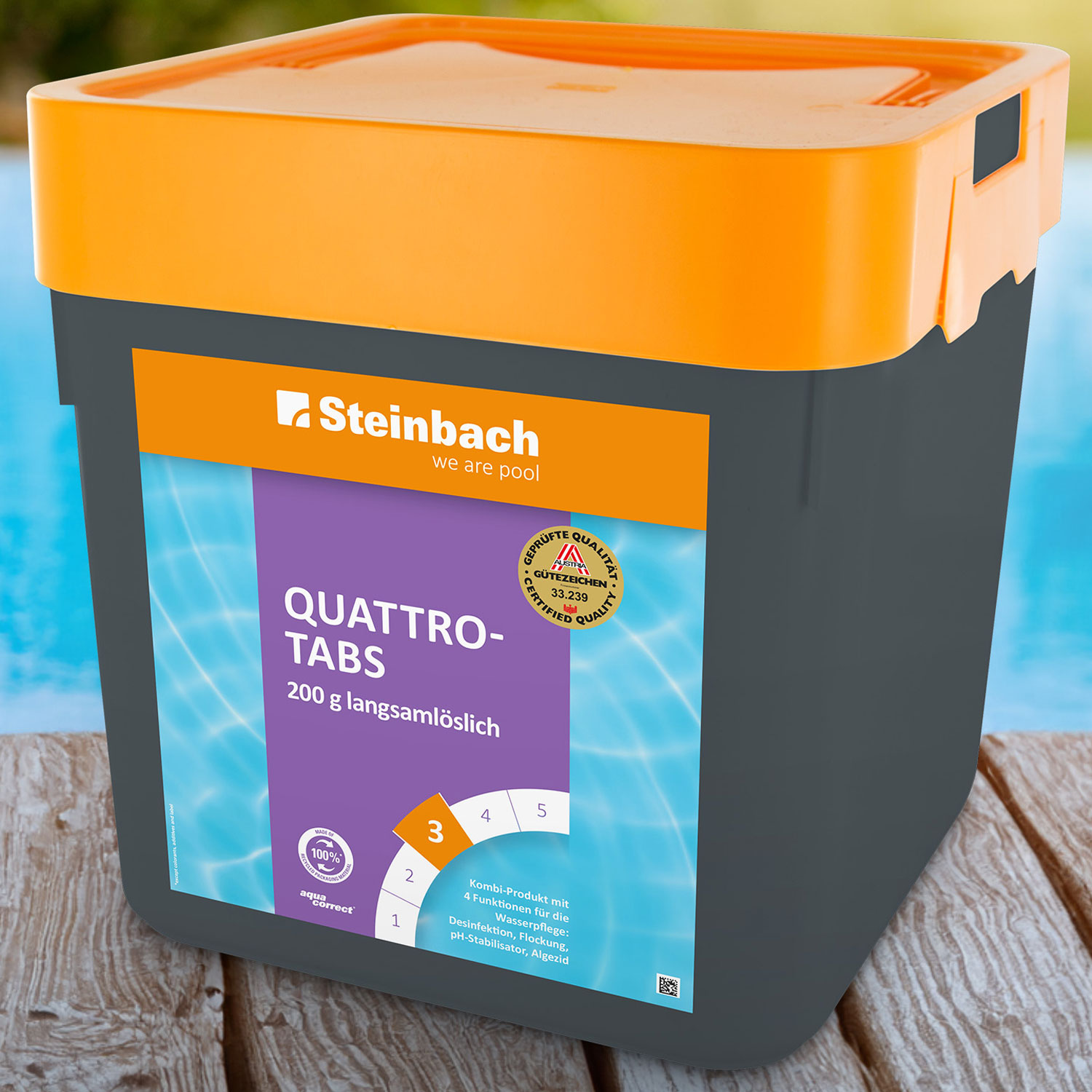 Steinbach Quattrotabs | langsamlösliche 200 g Tabletten | 5 kg