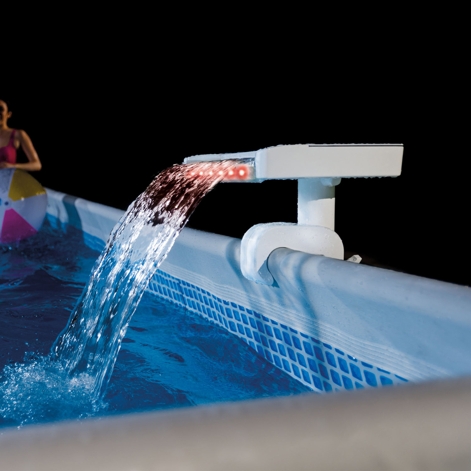 Intex Wasserfall Flowclear | 3-farbiges LED-Licht |benötigte Pumpenleistung 4.542 - 12.113 l/h